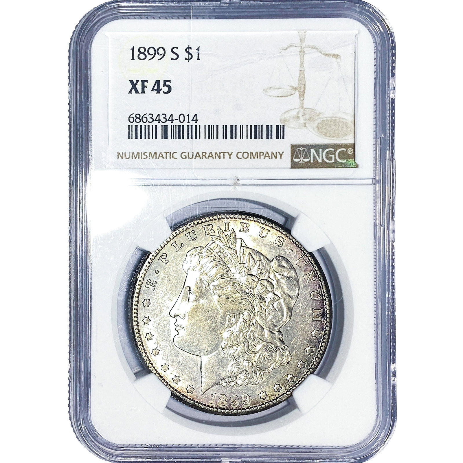 1899-S Morgan Silver Dollar NGC XF45: 1899-S Morgan Silver Dollar NGC XF45