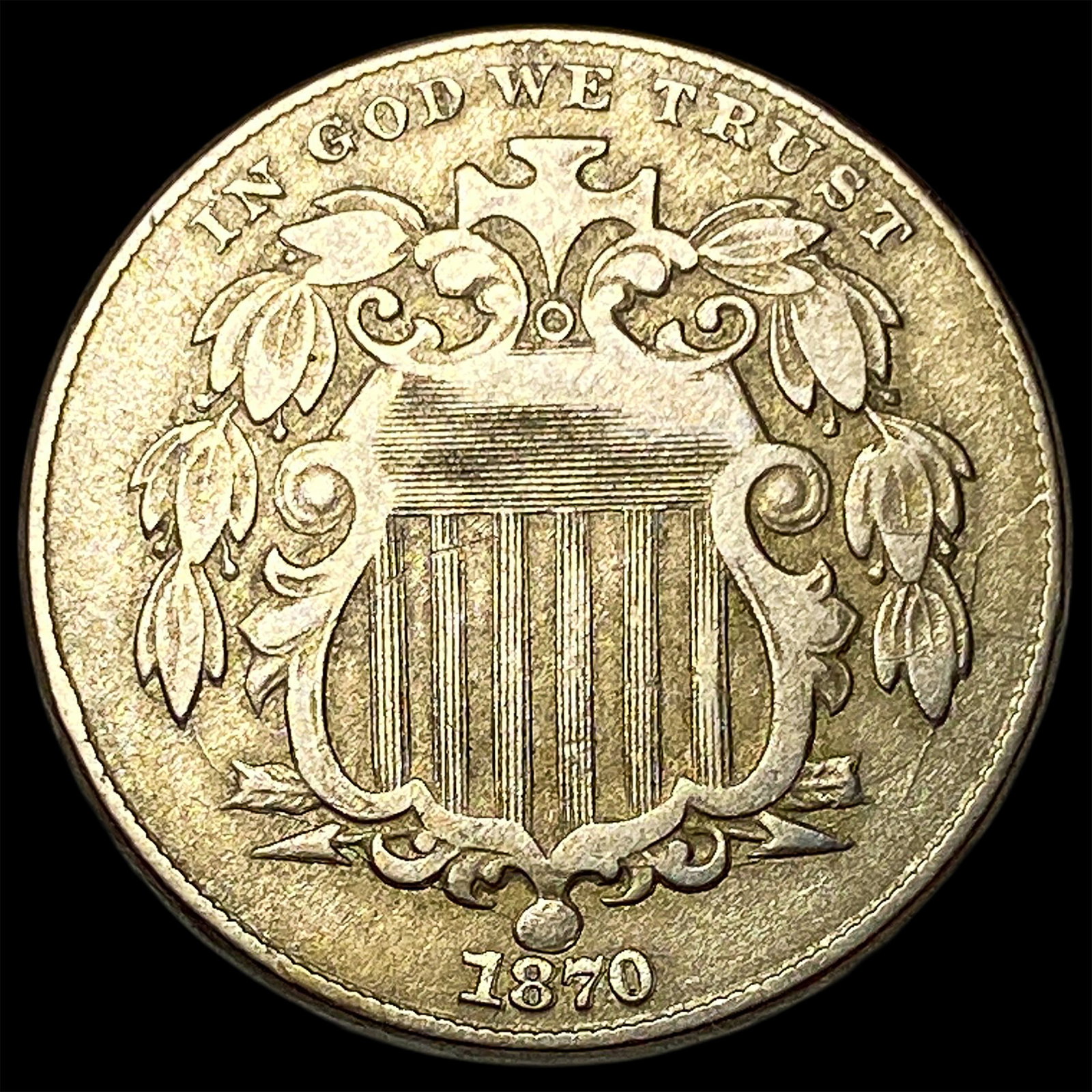 1870 Shield Nickel LIGHTLY CIRCULATED (1 of 2)