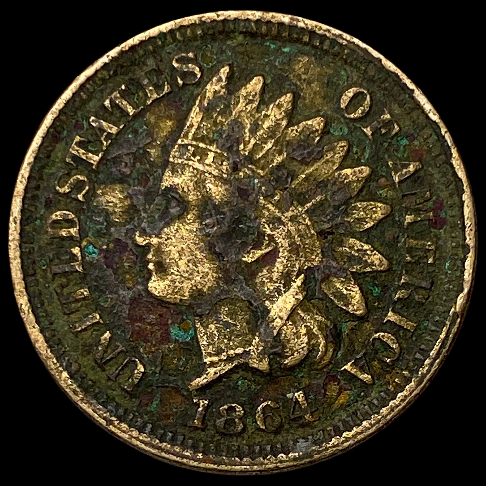 1864 Bronze Indian Head Cent NEARLY UNCIRCULATED (1 of 2)