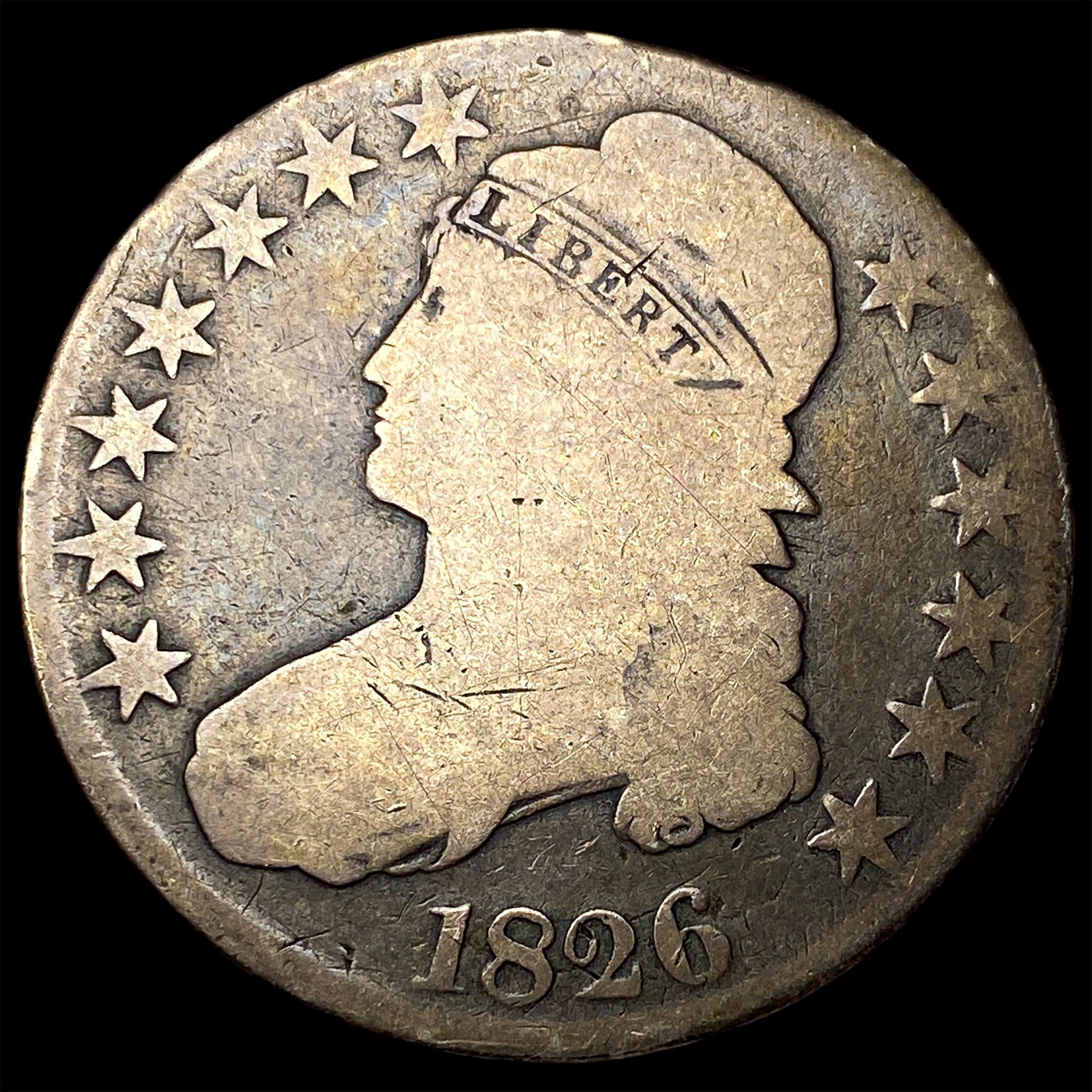 1826 Capped Bust Half Dollar NICELY CIRCULATED: 1826 Capped Bust Half Dollar NICELY CIRCULATED