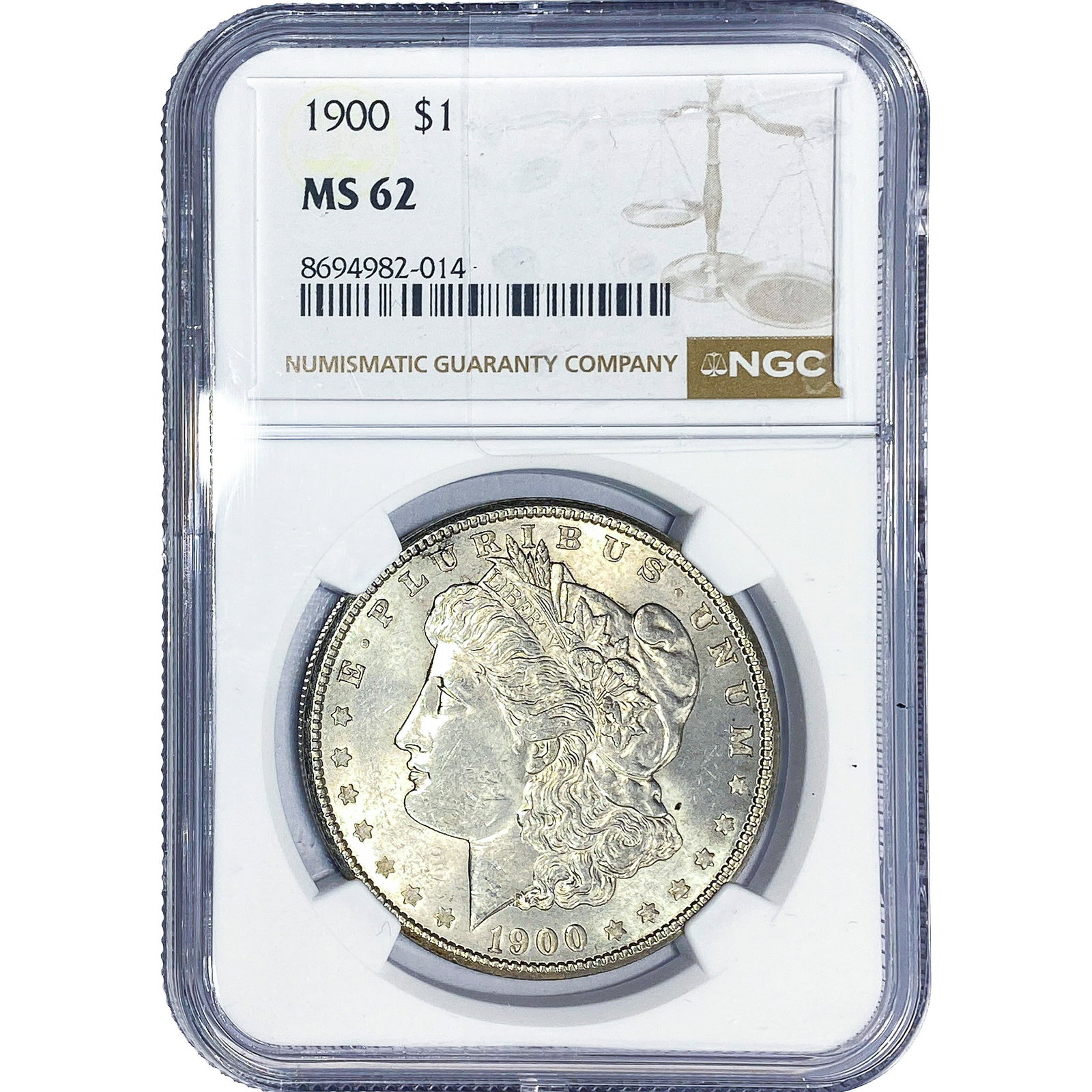 1900 Morgan Silver Dollar NGC MS62: 1900 Morgan Silver Dollar NGC MS62