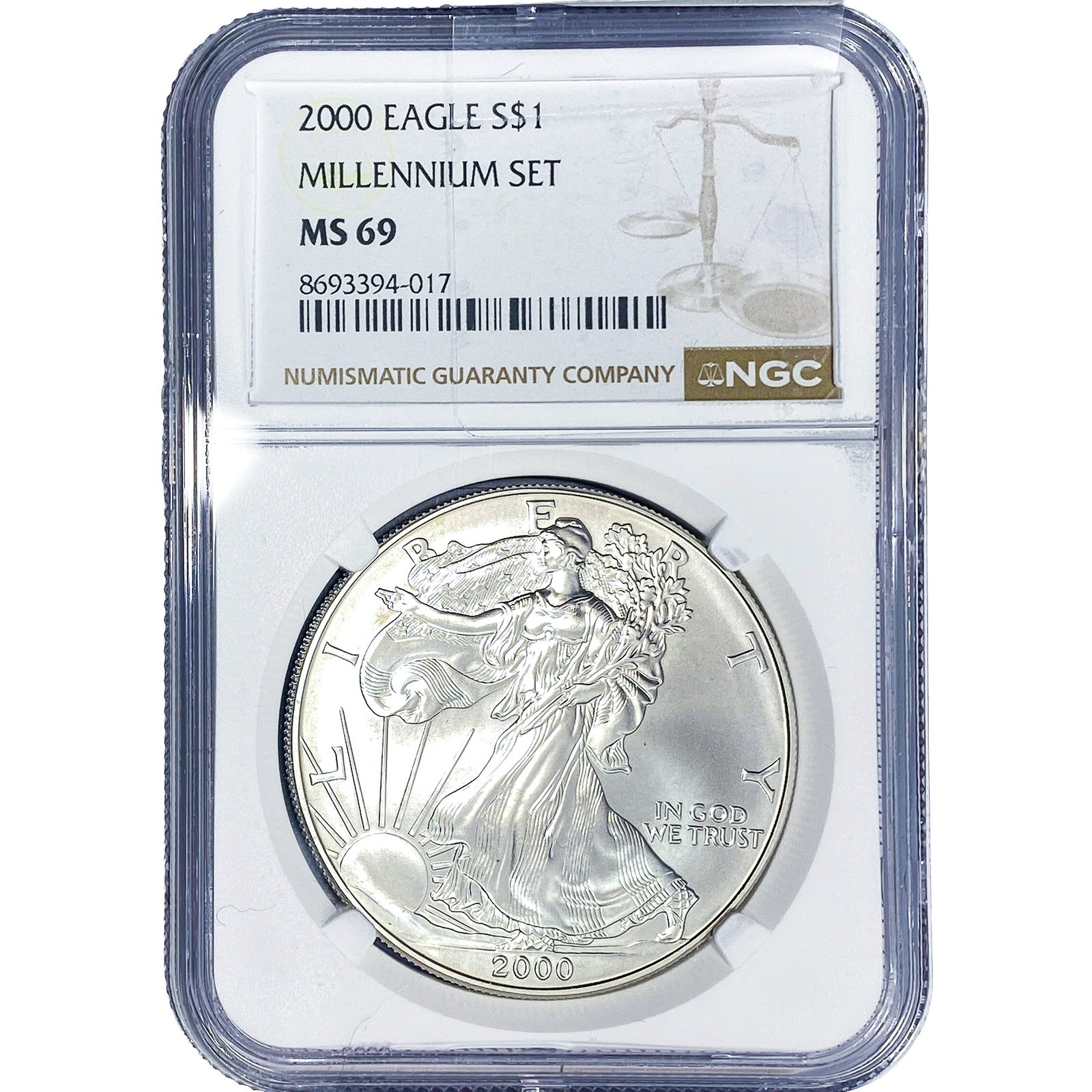 2000 Silver Eagle NGC MS69 (1 of 2)