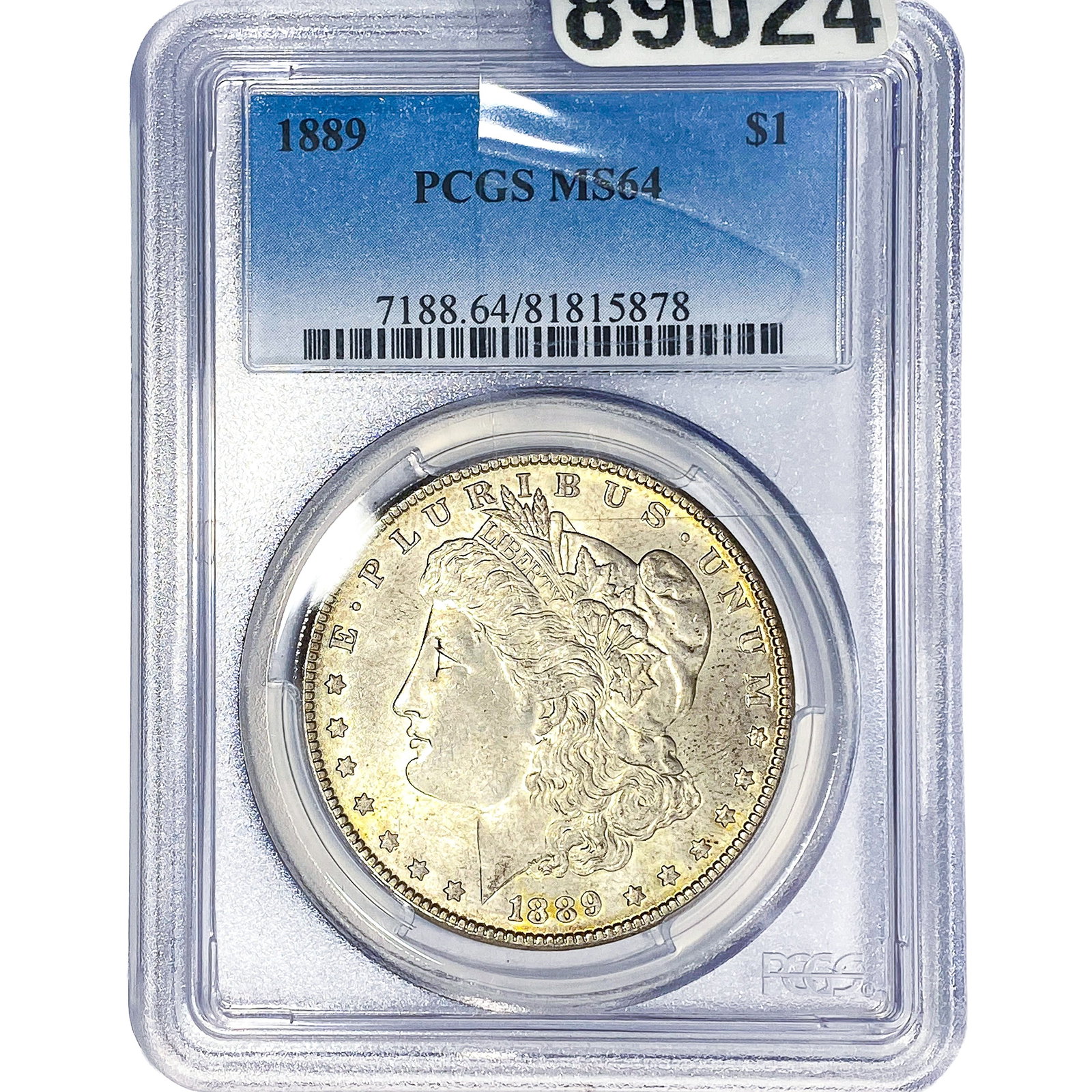 1889 Morgan Silver Dollar PCGS MS64: 1889 Morgan Silver Dollar PCGS MS64