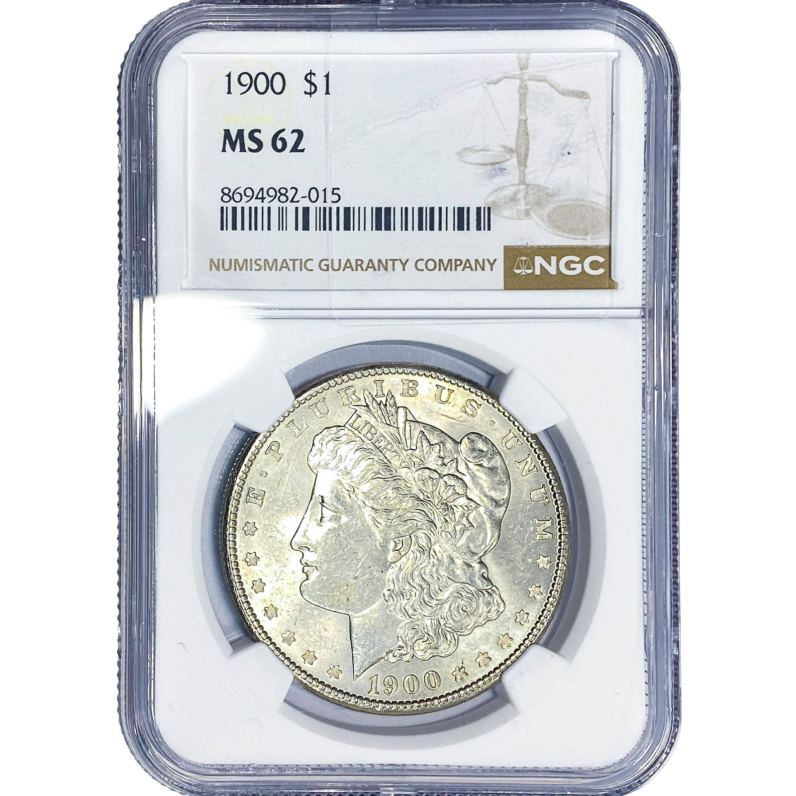 1900 Morgan Silver Dollar NGC MS62: 1900 Morgan Silver Dollar NGC MS62