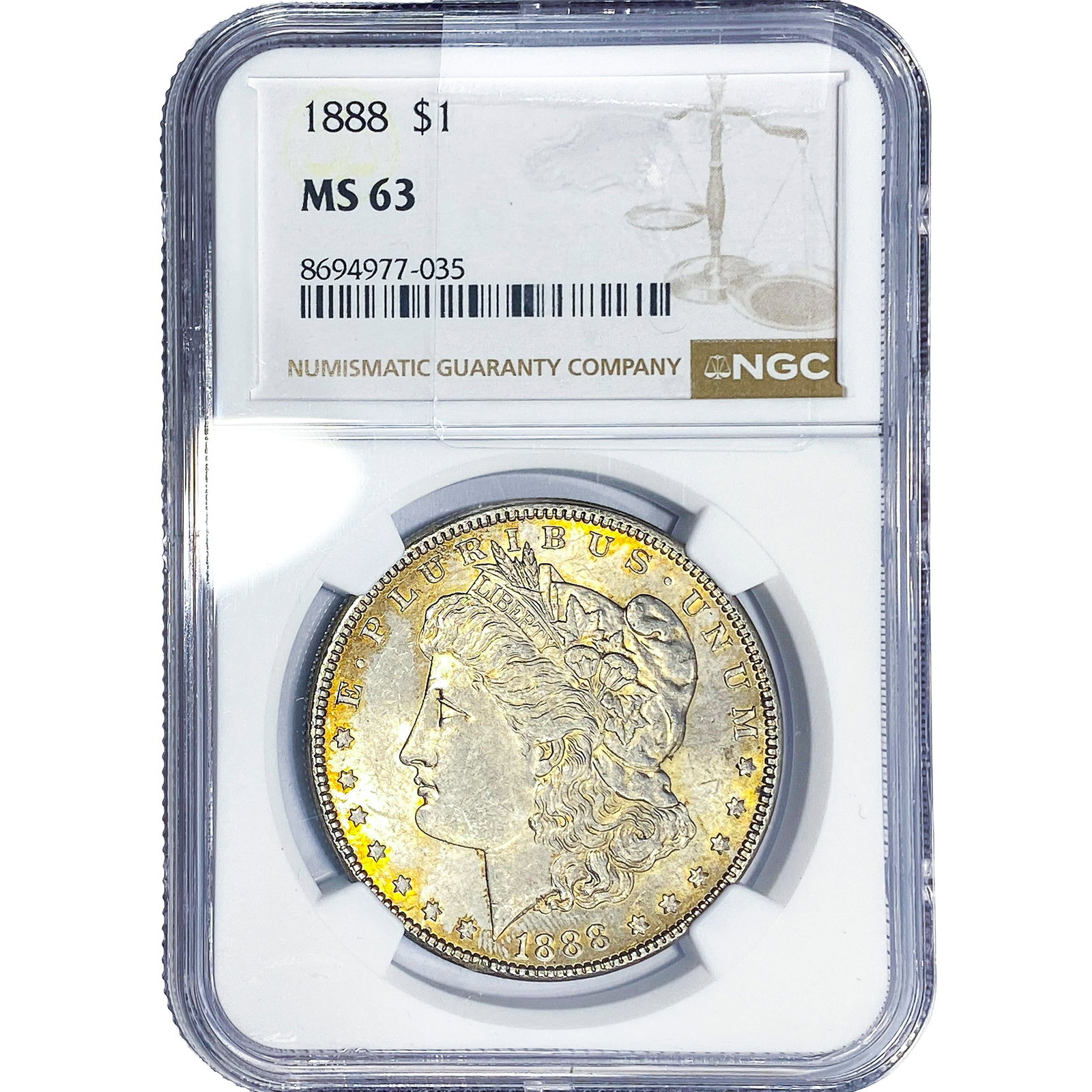 1888 Morgan Silver Dollar NGC MS63: 1888 Morgan Silver Dollar NGC MS63