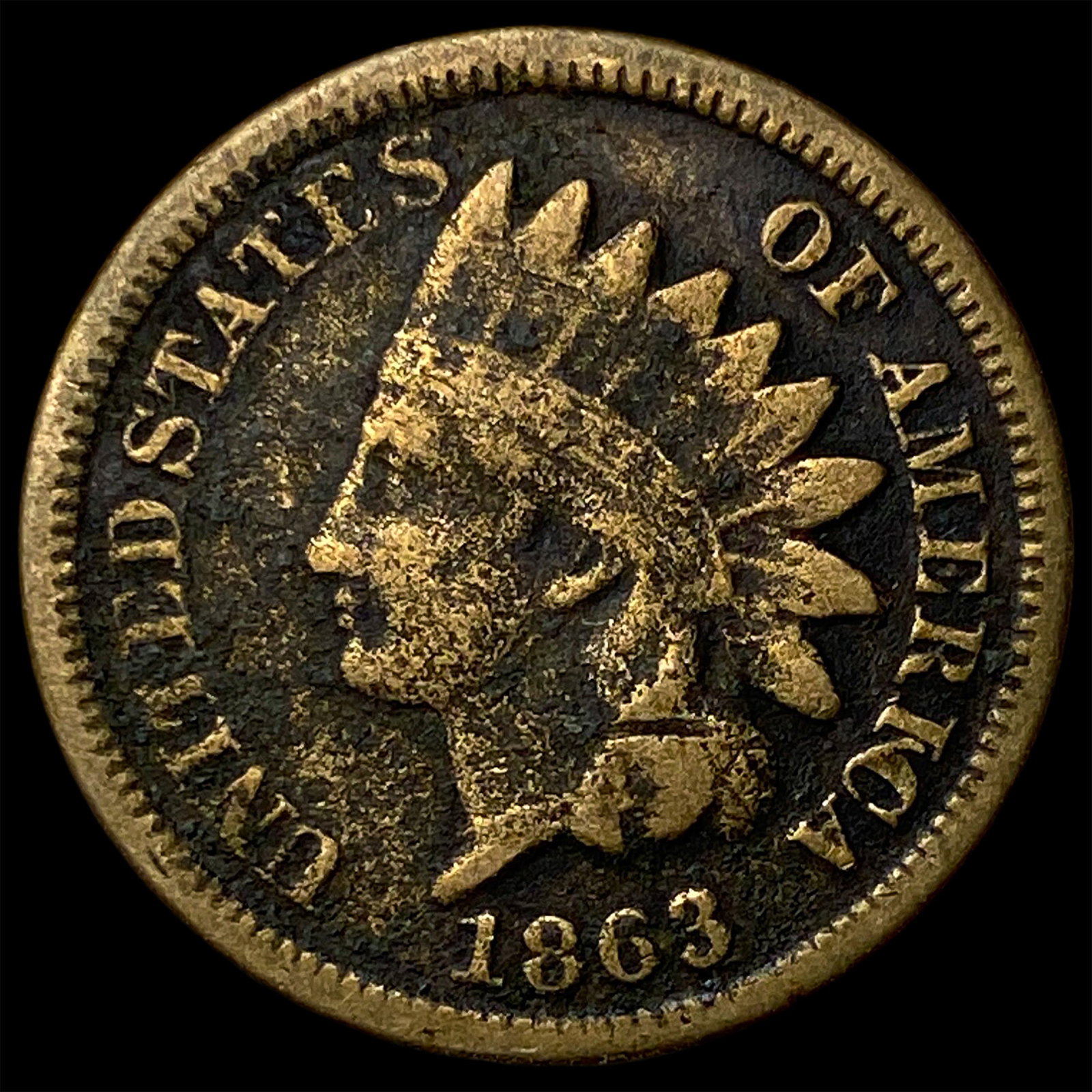 1863 Bronze Indian Head Cent NICELY CIRCULATED (1 of 2)