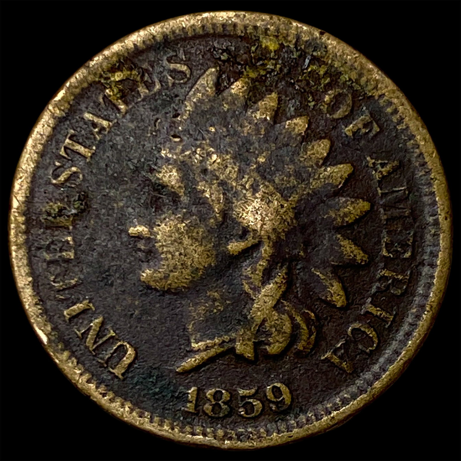 1859 Copper-Nickel Indian Head Cent CLOSELY UNCIRCULATED (1 of 2)