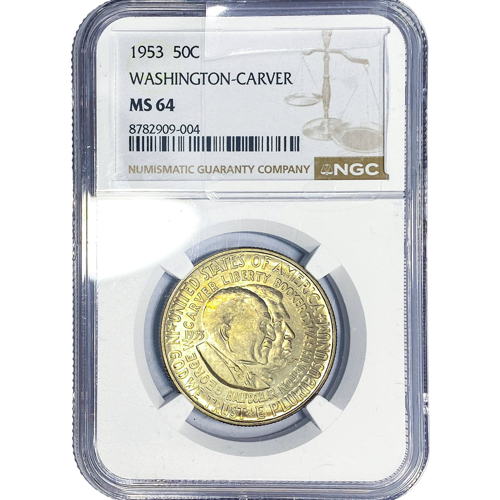 1953 Washington Carver Half Dollar NGC MS64: 1953 Washington Carver Half Dollar NGC MS64