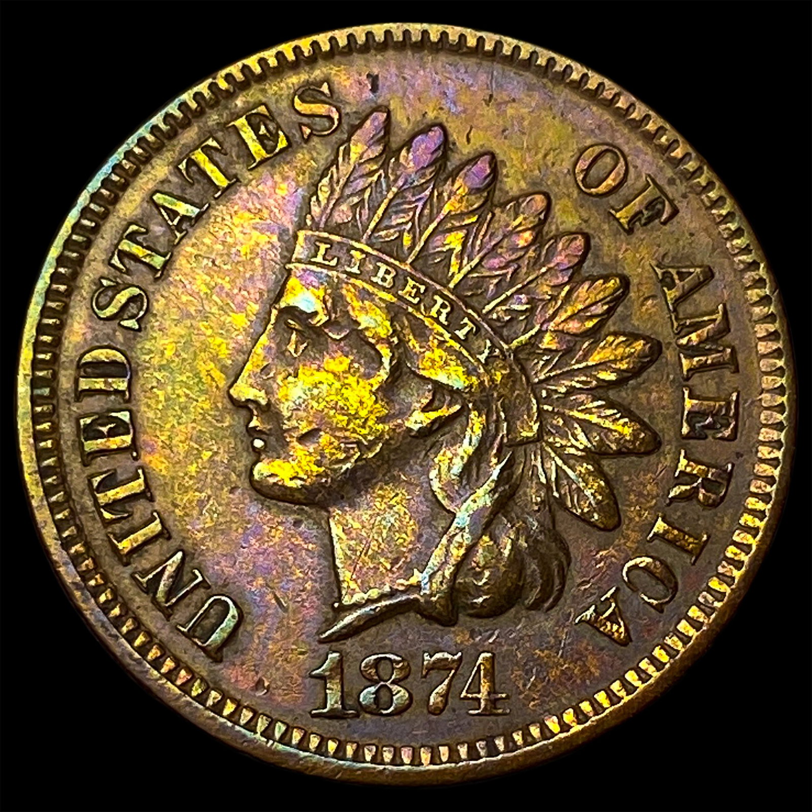 1874 Indian Head Cent CHOICE AU (1 of 2)