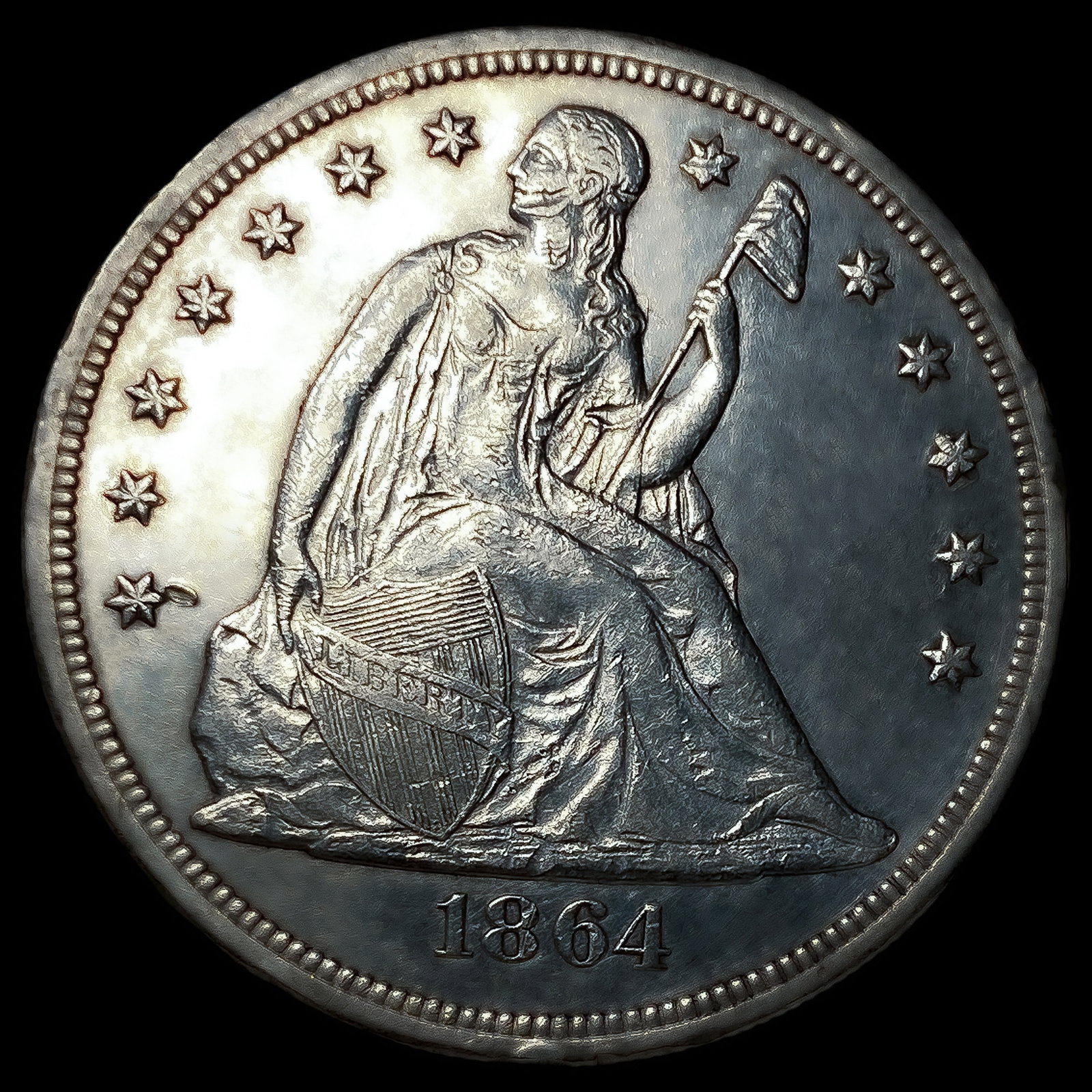 1864 Seated Liberty Dollar (1 of 2)