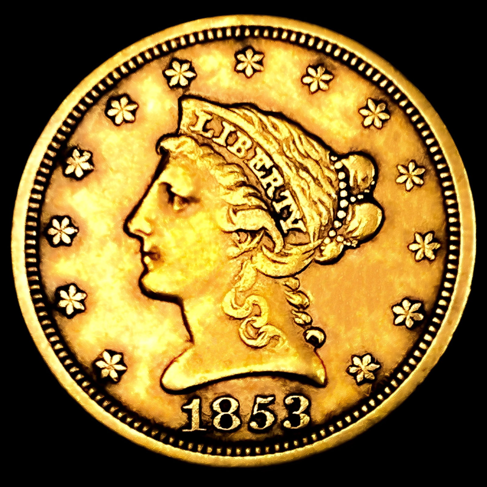 1853 $2.50 Gold Quarter Eagle: 1853 $2.50 Gold Quarter Eagle