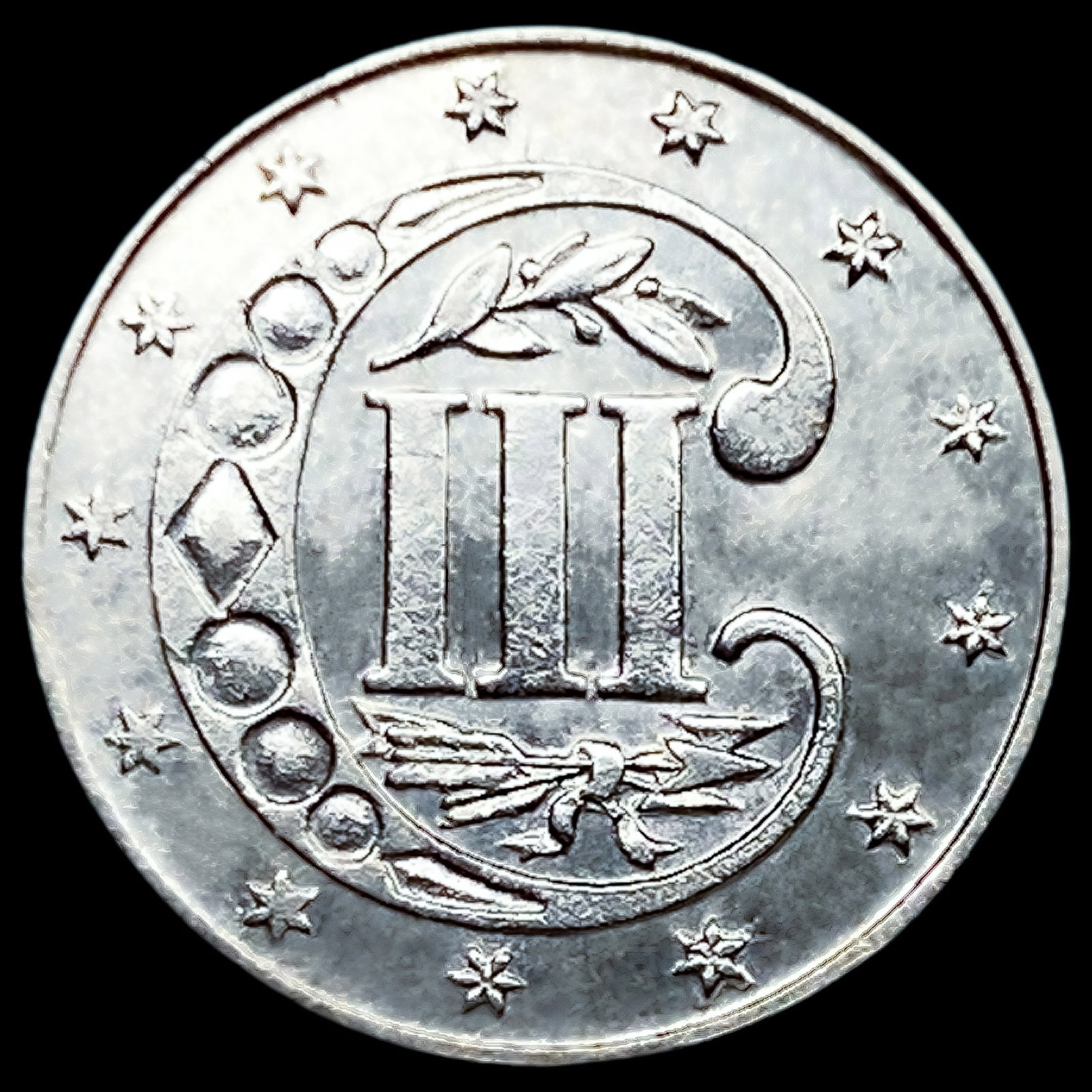 1868 Silver Three Cent - 2