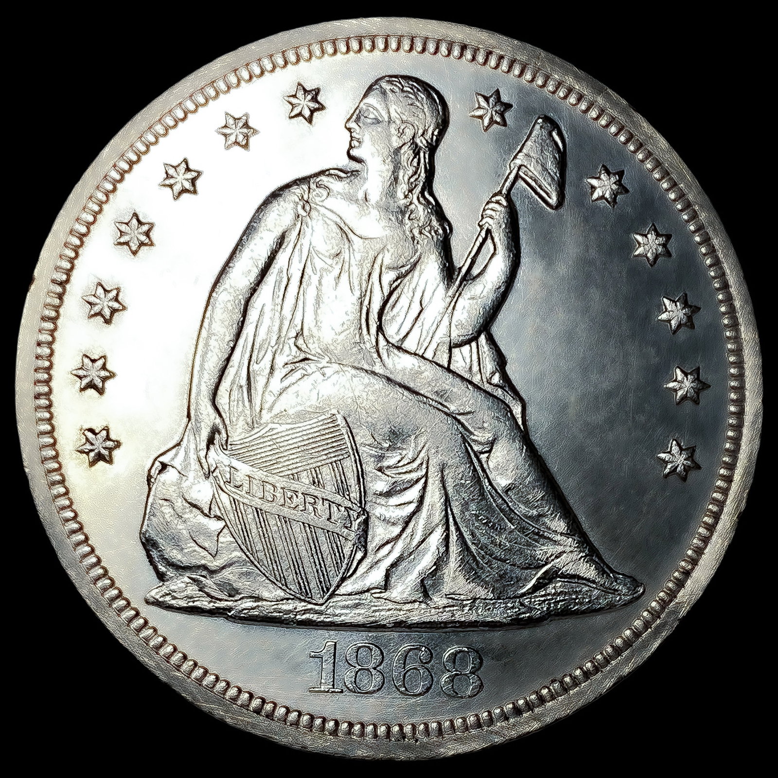 1868 Seated Liberty Dollar: 1868 Seated Liberty Dollar
