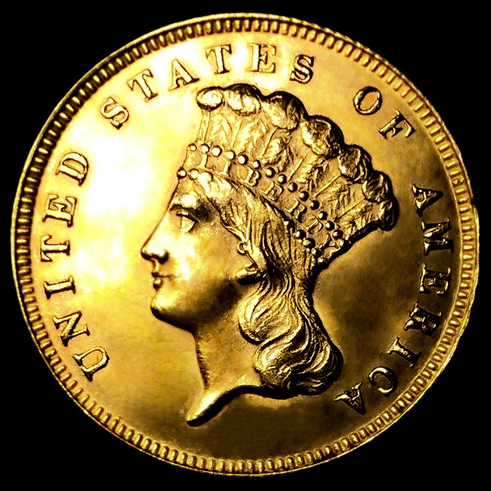 1874 $3 Gold Piece (1 of 2)