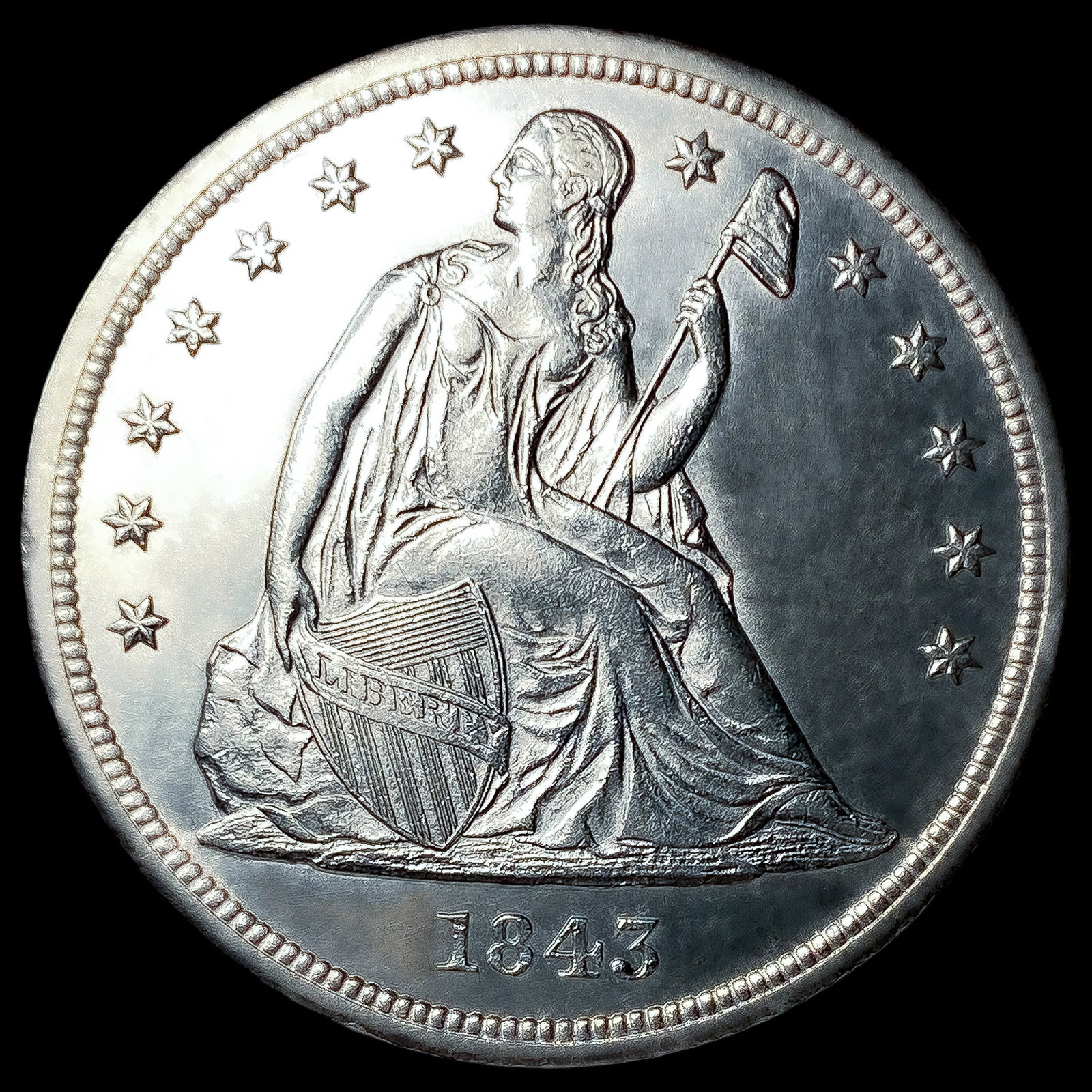 1843 Seated Liberty Dollar (1 of 2)