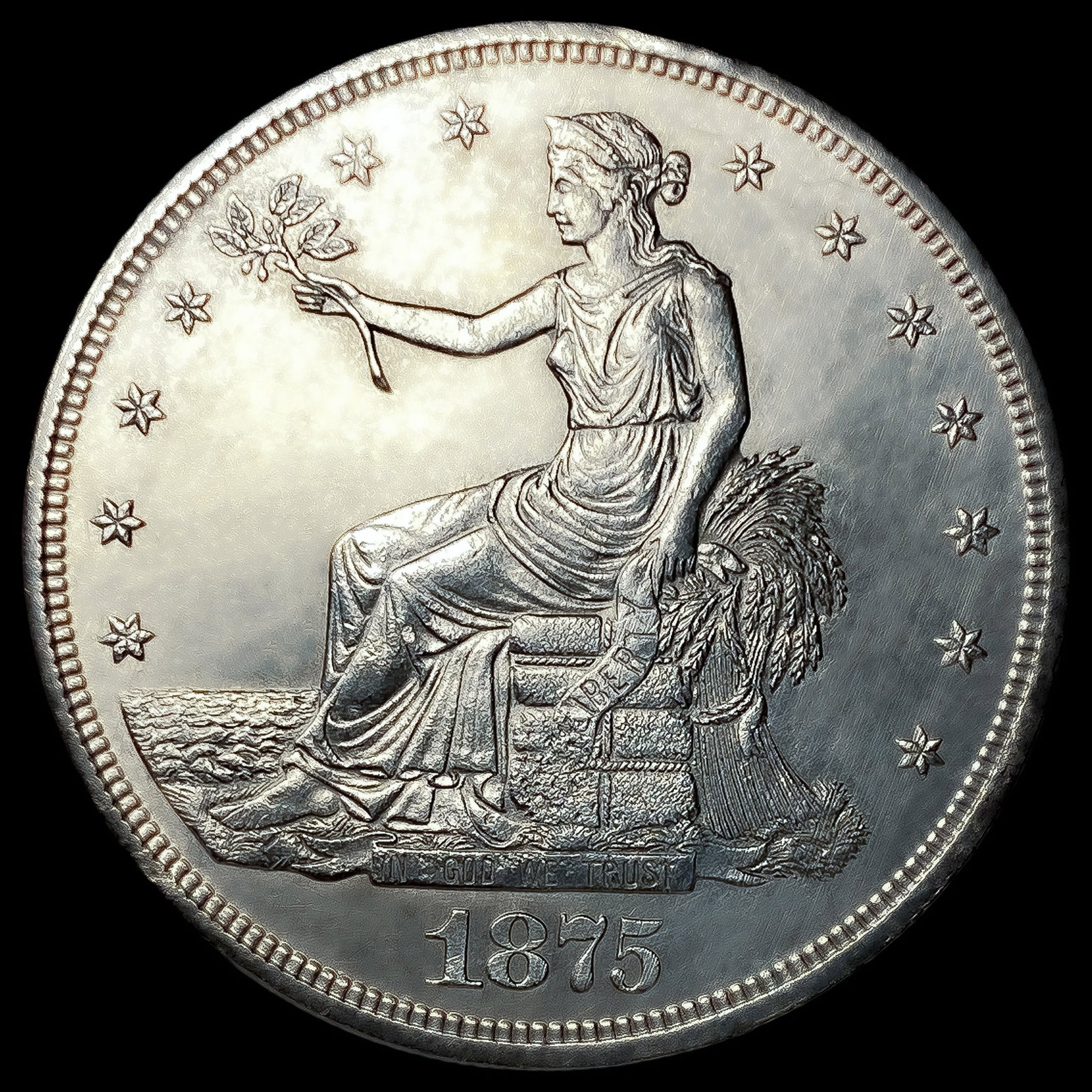 1875-CC Chopmark Silver Trade Dollar: 1875-CC Chopmark Silver Trade Dollar