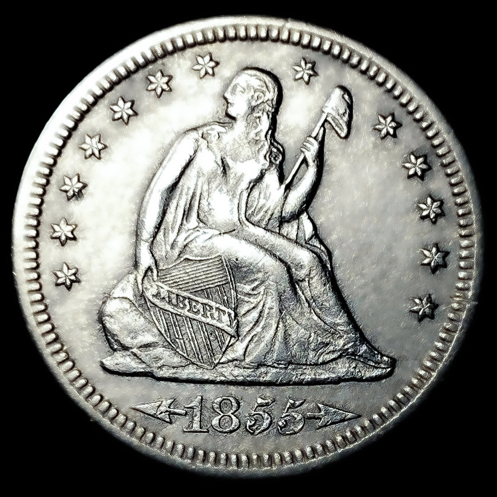 1855-S Seated Liberty Quarter: 1855-S Seated Liberty Quarter