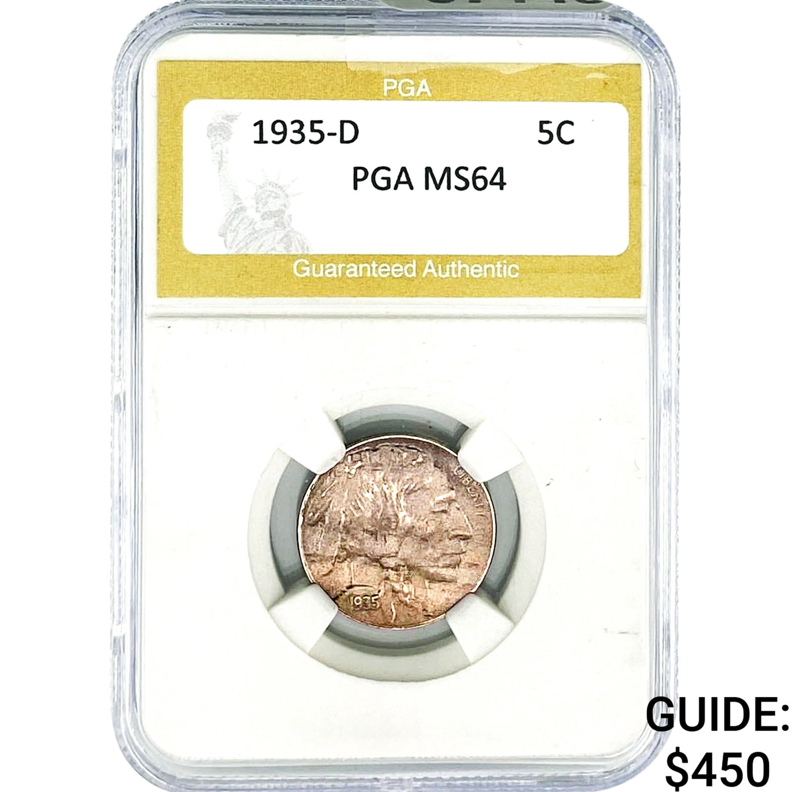1935-D Buffalo Nickel PGA MS64: 1935-D Buffalo Nickel PGA MS64