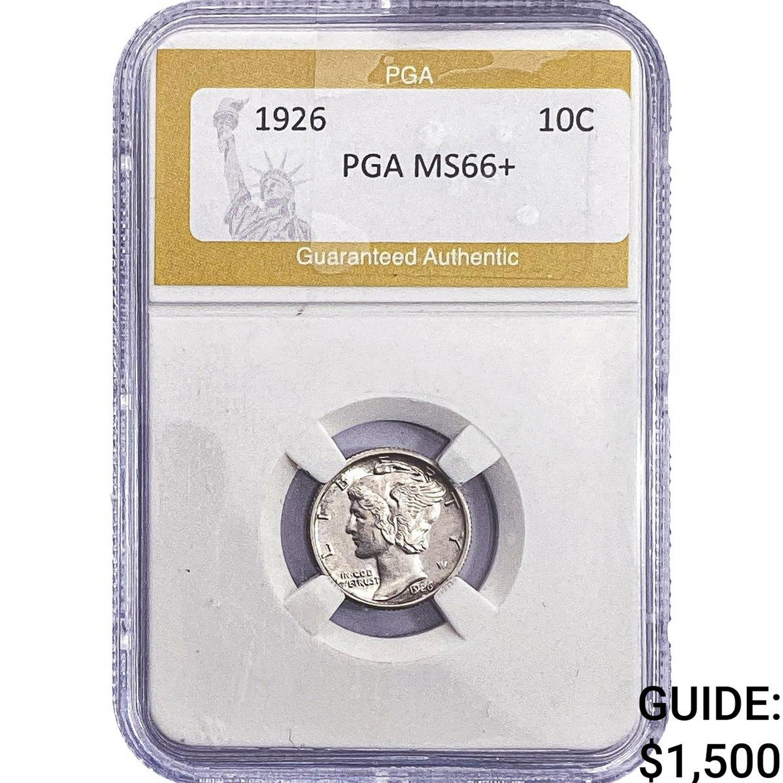 1926 Mercury Silver Dime PGA MS66+: 1926 Mercury Silver Dime PGA MS66+