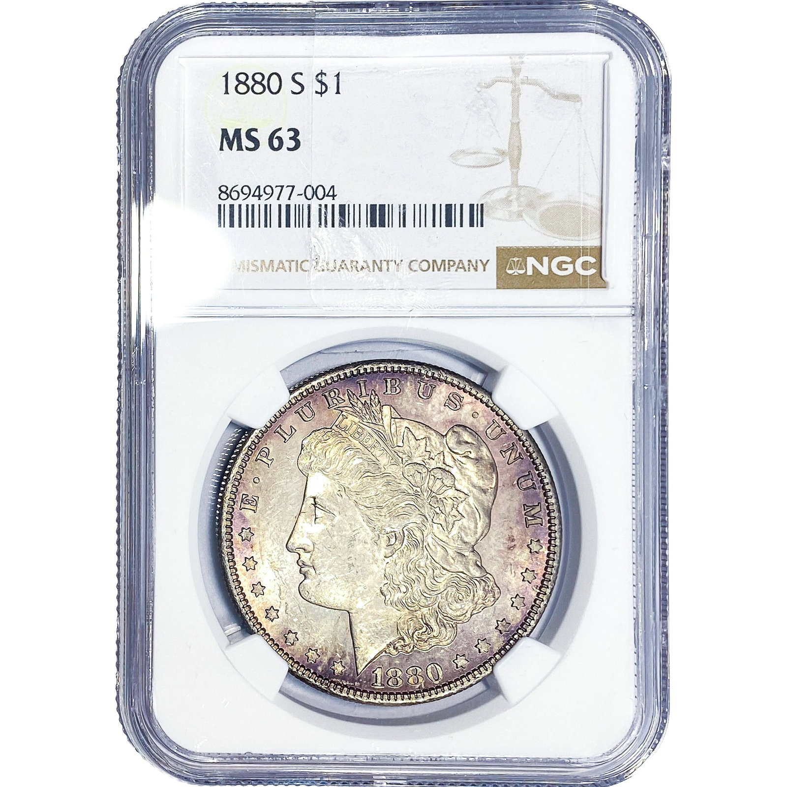 1880-S Morgan Silver Dollar NGC MS63: 1880-S Morgan Silver Dollar NGC MS63