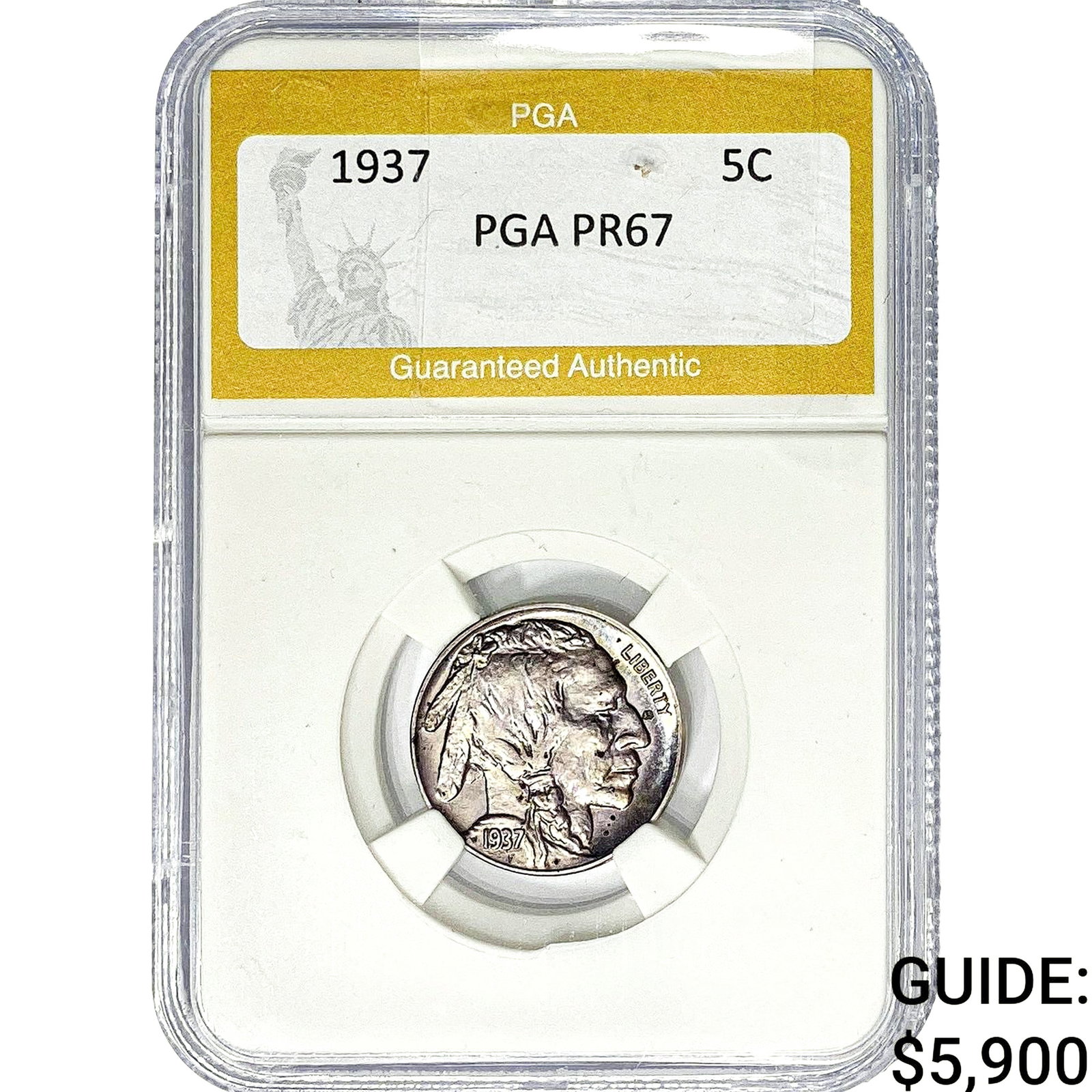 1937 Buffalo Nickel PGA PR67: 1937 Buffalo Nickel PGA PR67