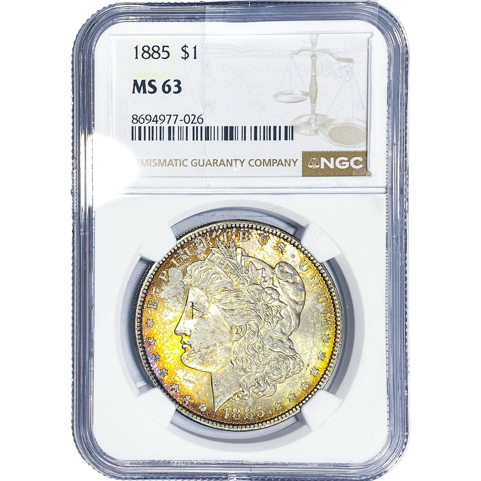 1885 Morgan Silver Dollar NGC MS63: 1885 Morgan Silver Dollar NGC MS63
