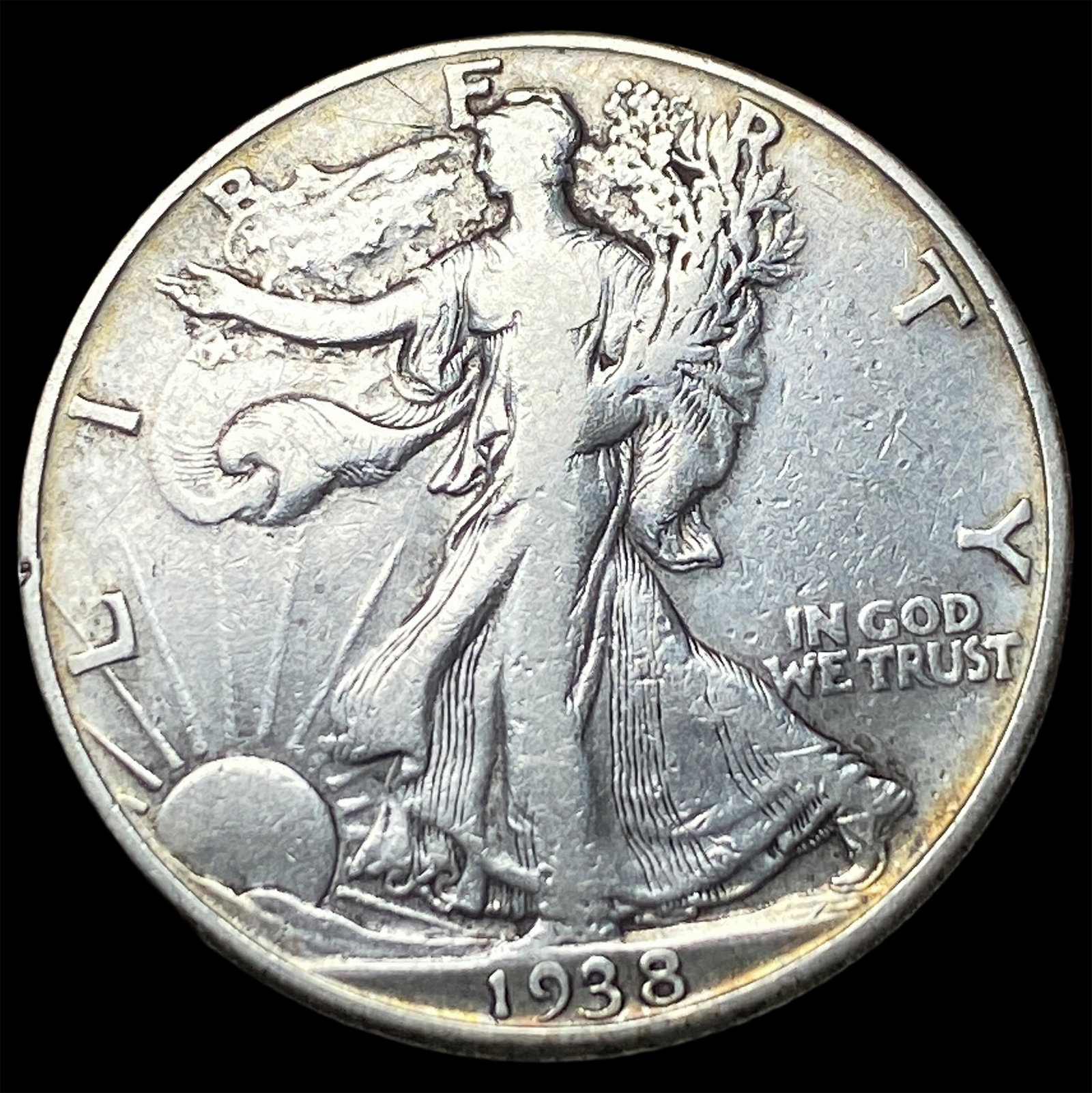 1938-D Silver Walking Liberty Half Dollar ABOUT UNCIRCULATED: 1938-D Silver Walking Liberty Half Dollar ABOUT UNCIRCULATED