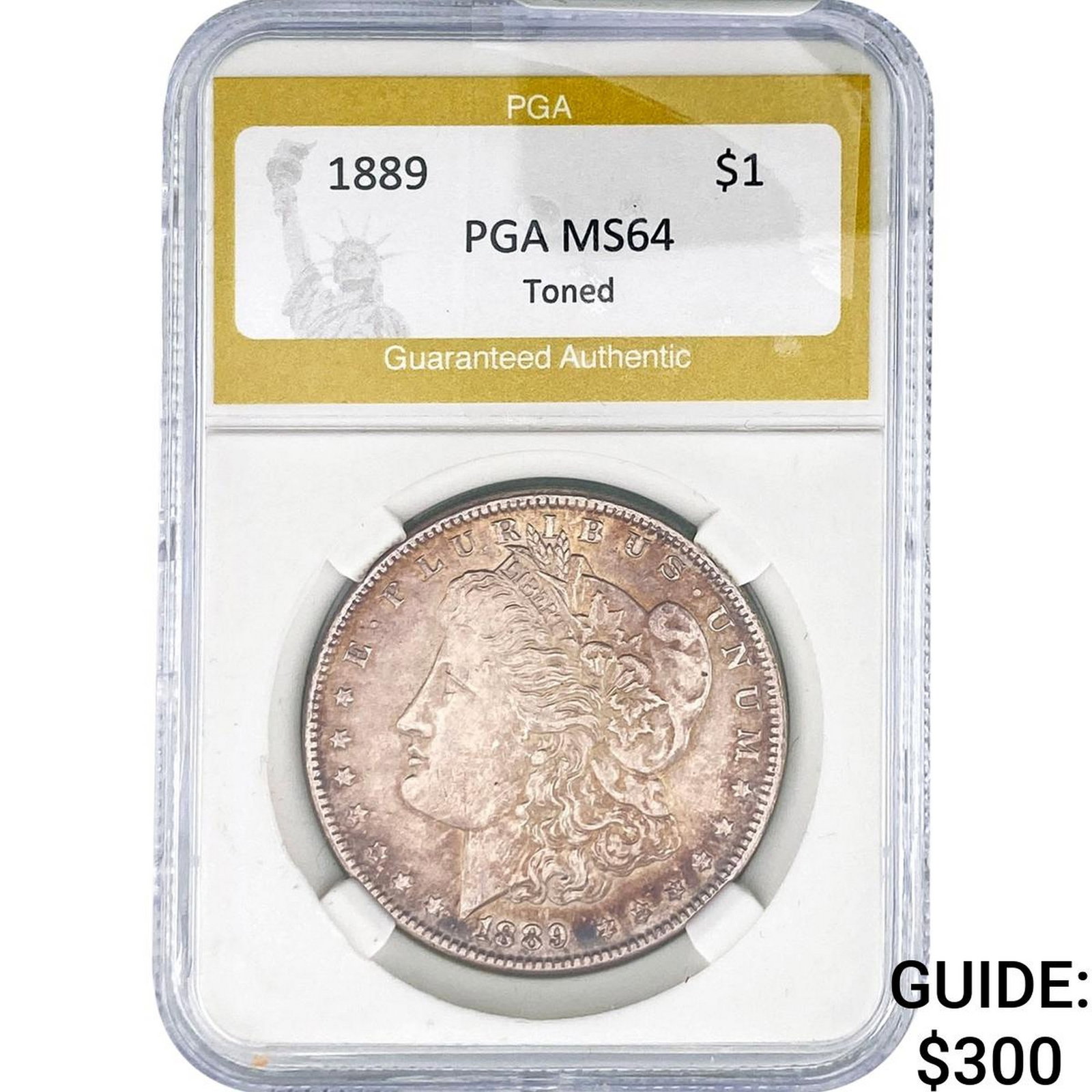 1889 Morgan Silver Dollar PGA MS64 Toned: 1889 Morgan Silver Dollar PGA MS64 Toned