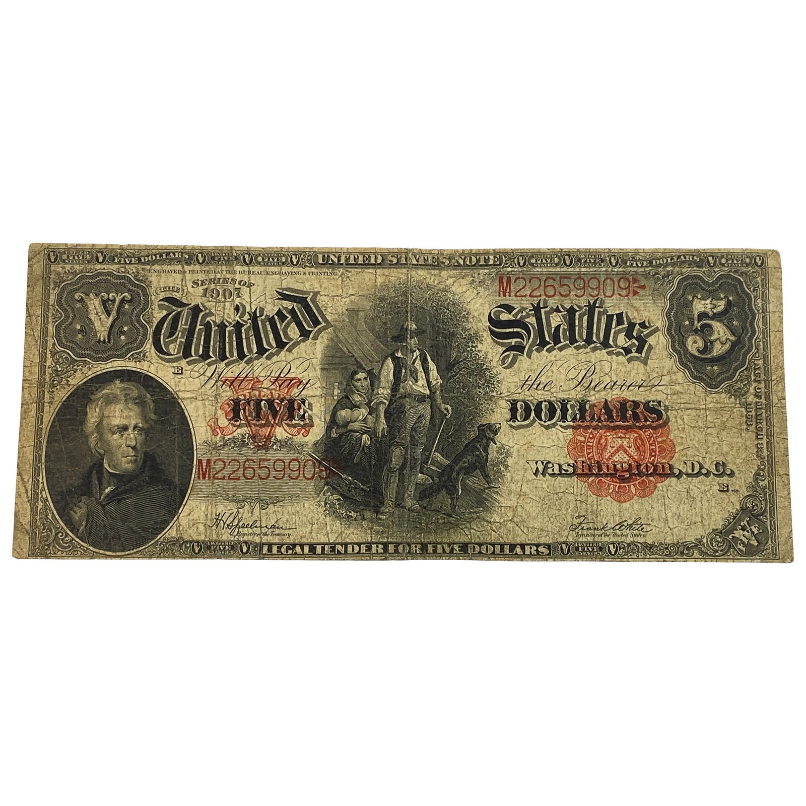 1907 $5 Woodchopper: 1907 $5 Woodchopper