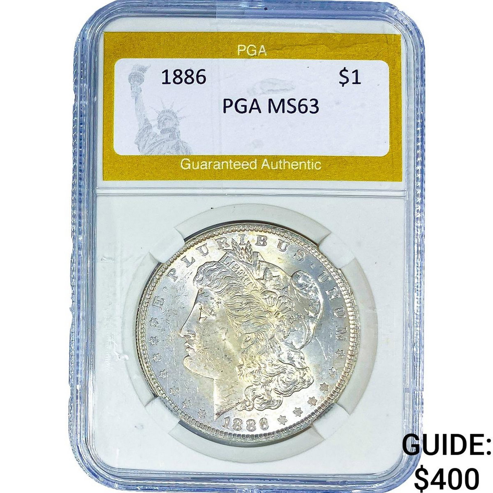 1886 Morgan Silver Dollar PGA MS63: 1886 Morgan Silver Dollar PGA MS63