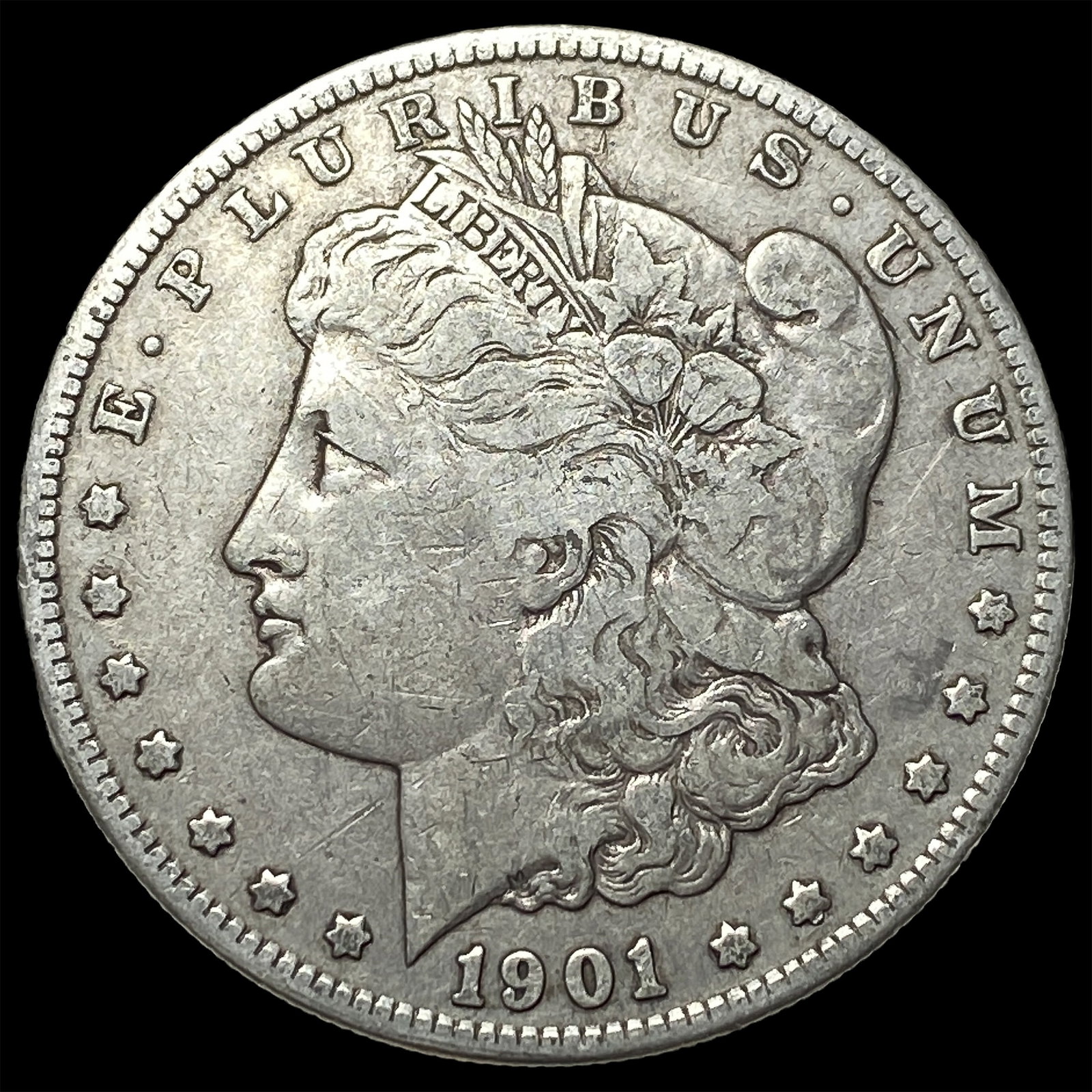 1901-S Silver Morgan Dollar ABOUT UNCIRCULATED: 1901-S Silver Morgan Dollar ABOUT UNCIRCULATED