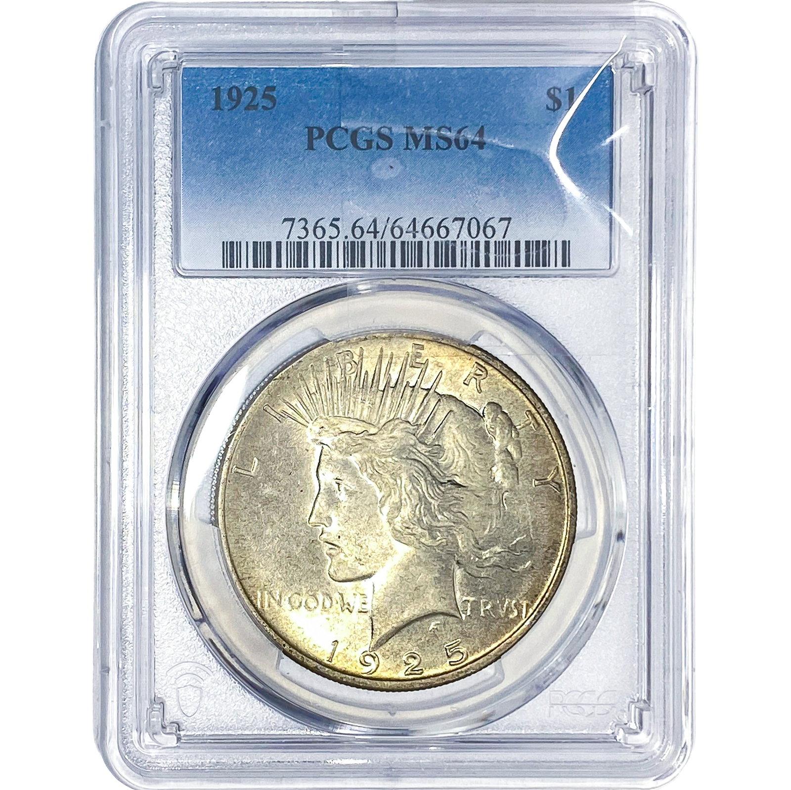 1925 Silver Peace Dollar PCGS MS64: 1925 Silver Peace Dollar PCGS MS64
