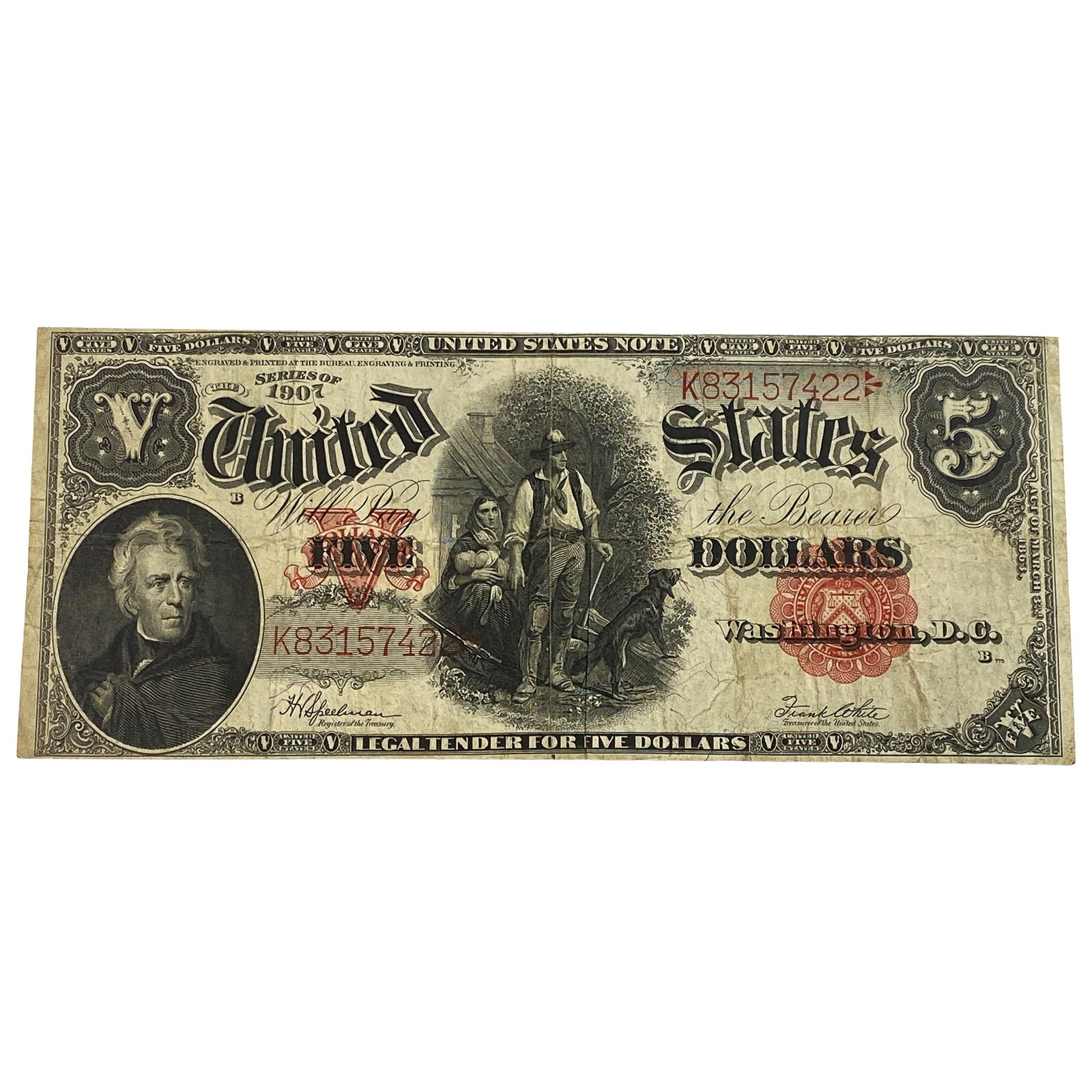 1907 $5 Legal TenderWoodchopper (1 of 2)