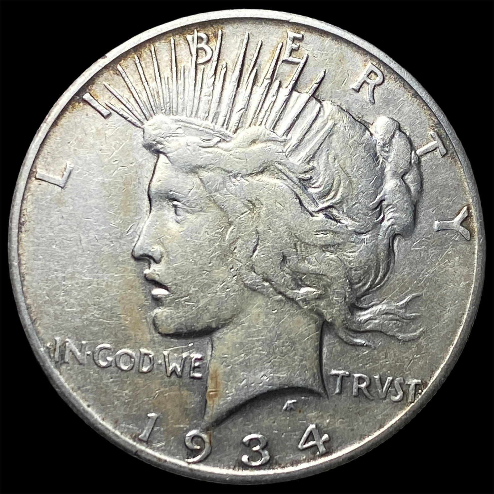1934-S Silver Peace Dollar NEARLY UNCIRCULATED (1 of 2)