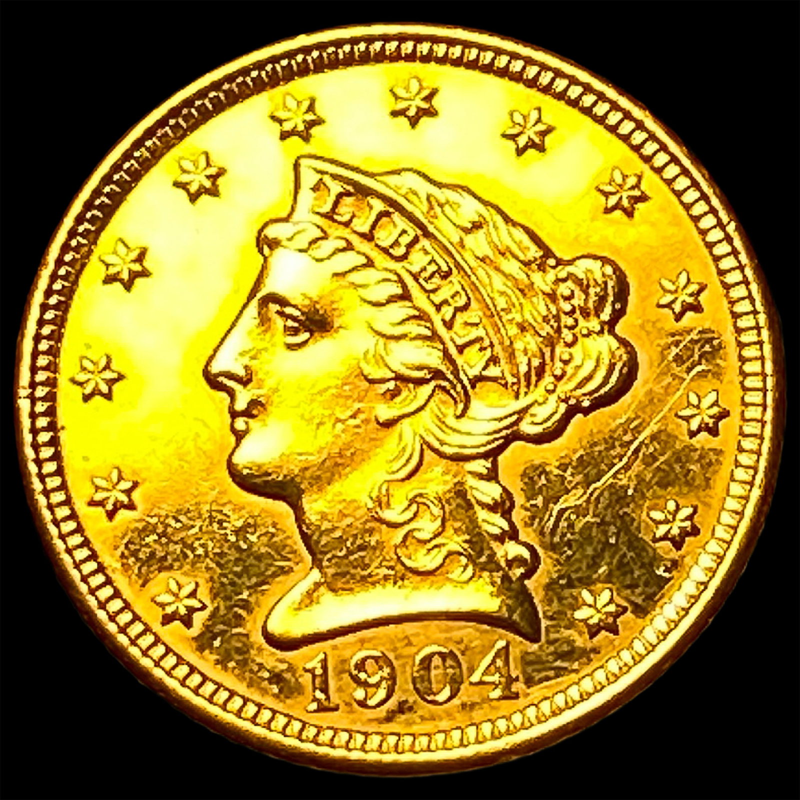 1904 Liberty Head Gold Quarter Eagle $2.50 UNCIRCULATED: 1904 Liberty Head Gold Quarter Eagle $2.50 UNCIRCULATED