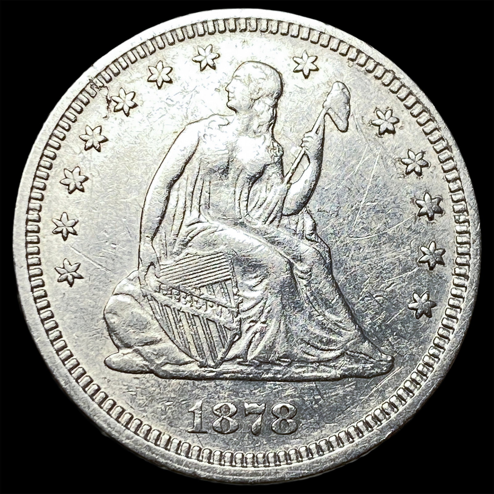 1878 Seated Liberty Quarter CLOSELY UNCIRCULATED: 1878 Seated Liberty Quarter CLOSELY UNCIRCULATED