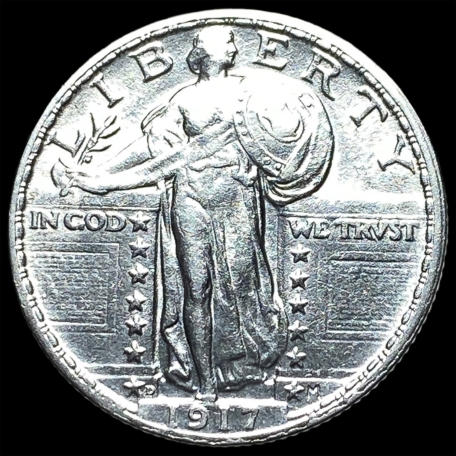 1917-D Type 2 Standing Liberty Quarter UNCIRCULATED: 1917-D Type 2 Standing Liberty Quarter UNCIRCULATED