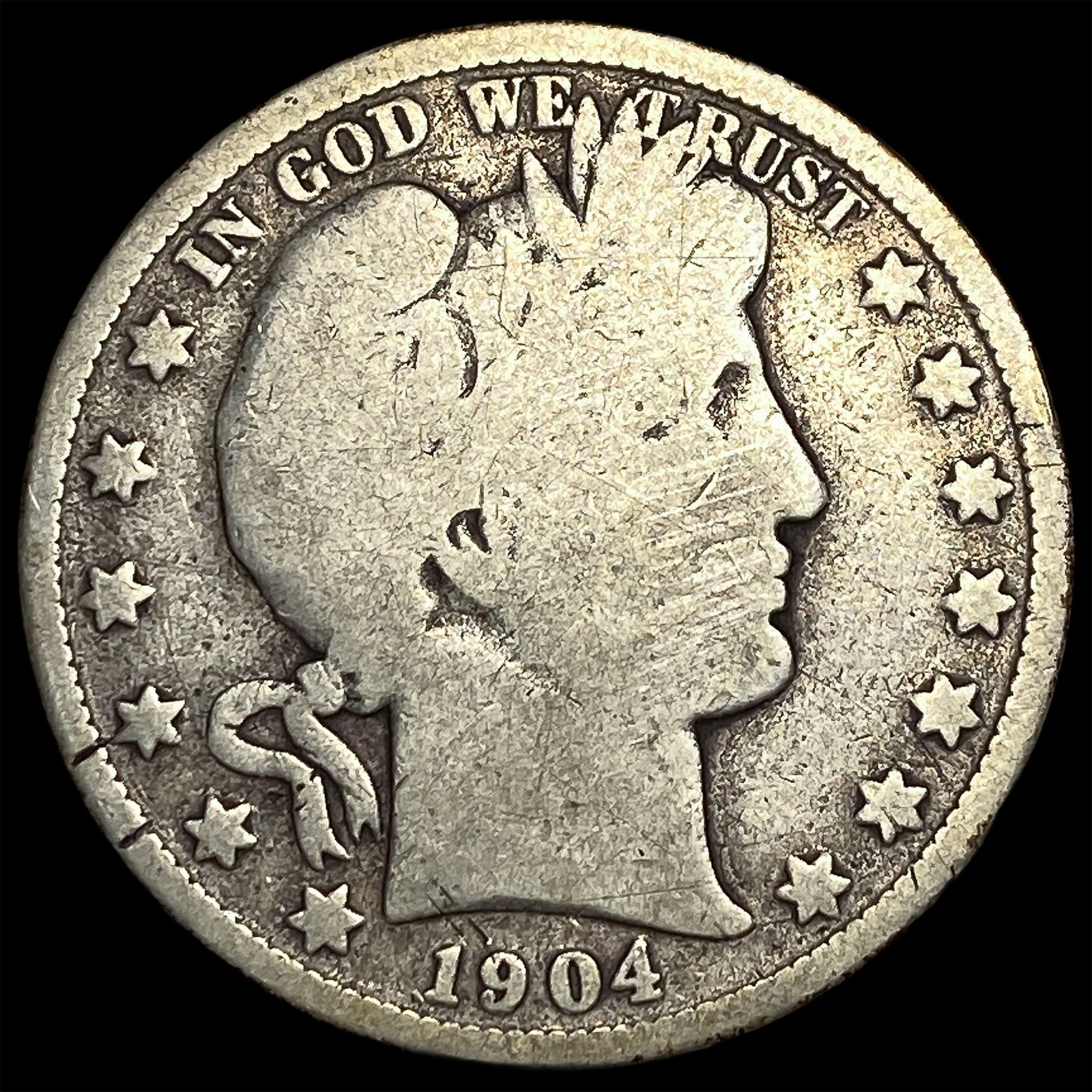 1904-O Silver Barber Half Dollar NICELY CIRCULATED (1 of 2)