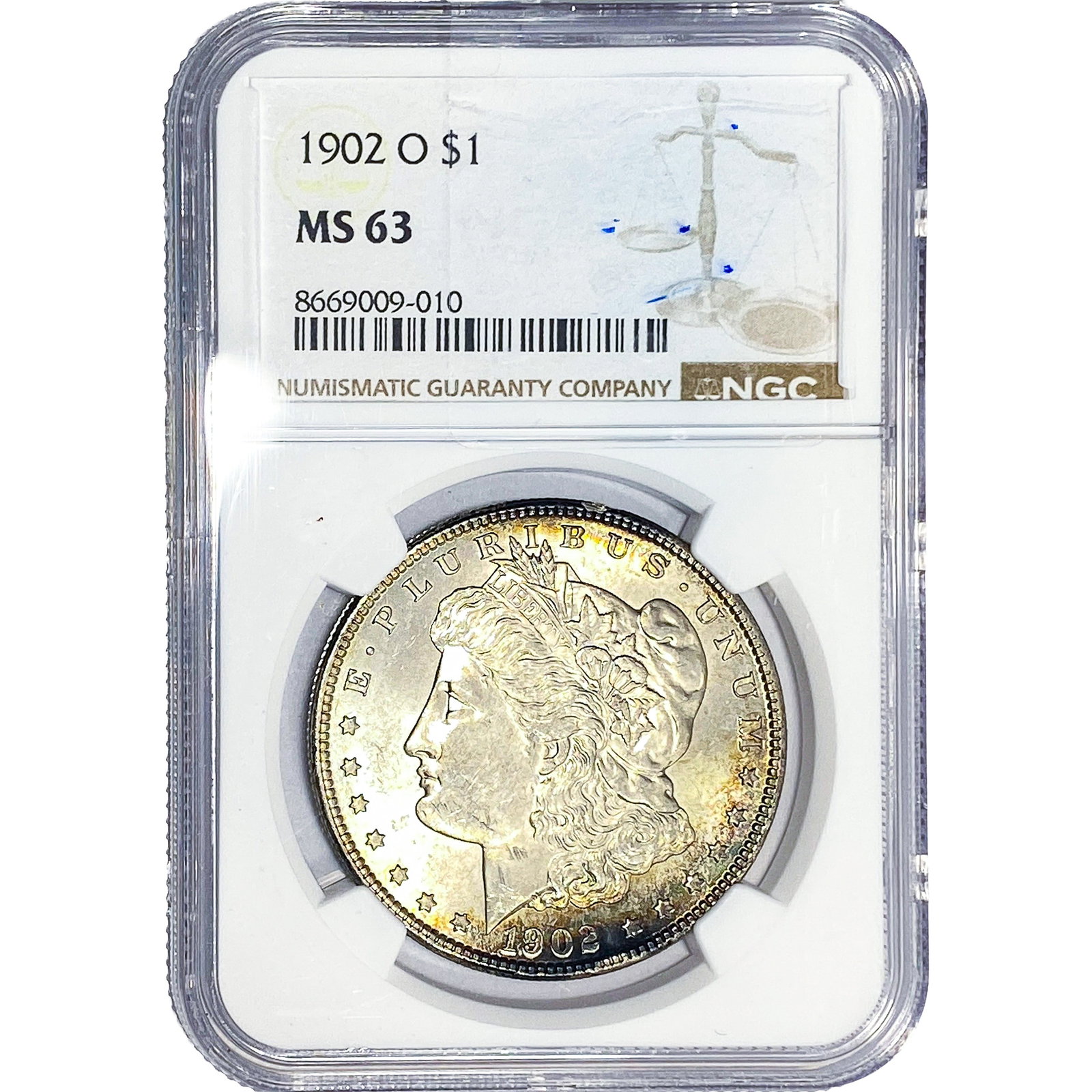 1902-O Morgan Silver Dollar NGC MS63: 1902-O Morgan Silver Dollar NGC MS63