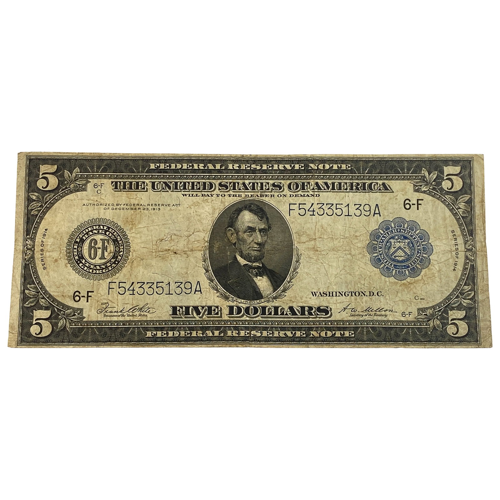 1914 $5 Washington, DC (1 of 2)