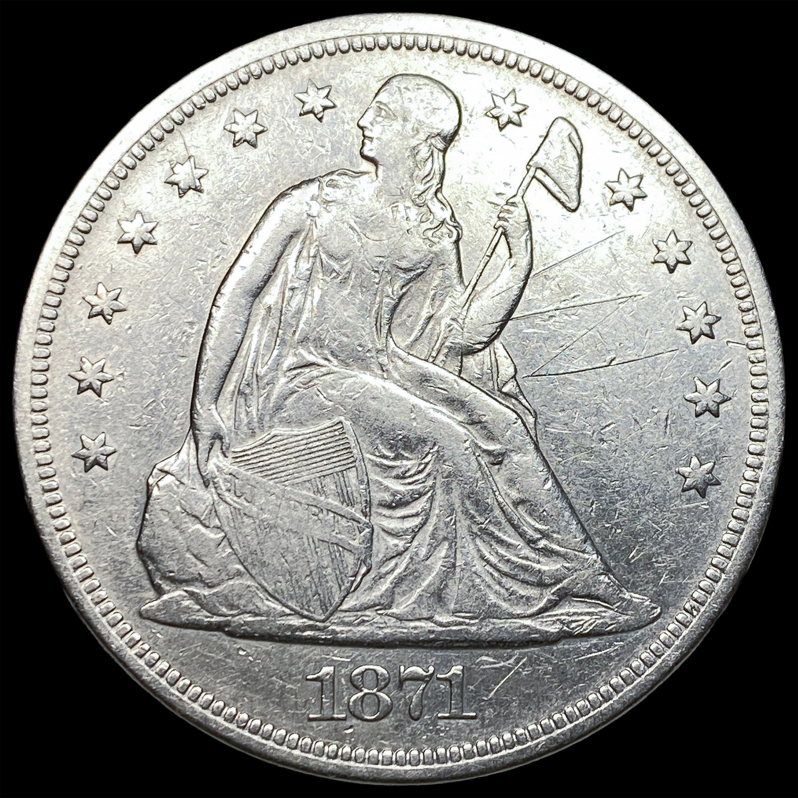 1871 Seated Liberty Silver Dollar HIGH GRADE: 1871 Seated Liberty Silver Dollar HIGH GRADE