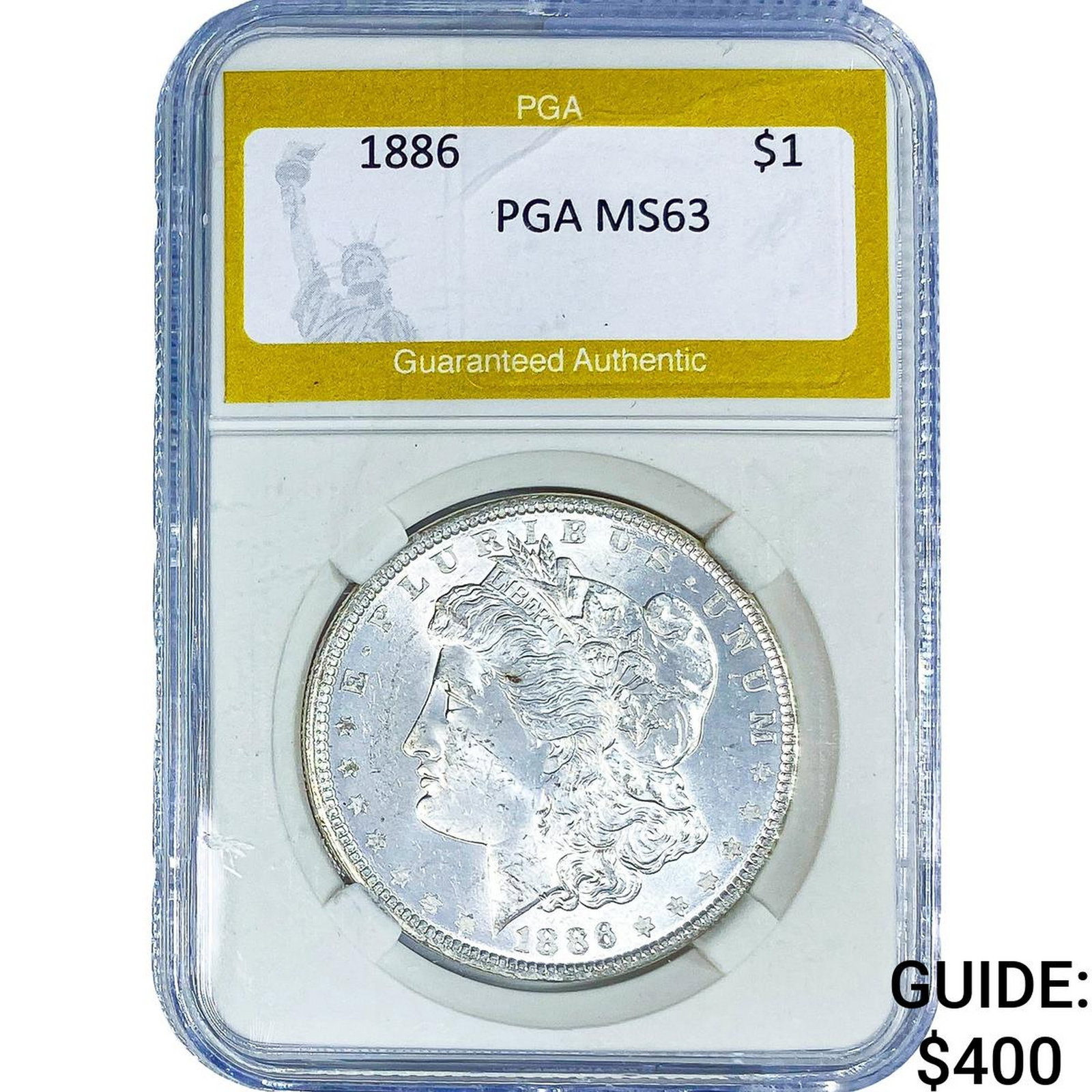 1886 Morgan Silver Dollar PGA MS63: 1886 Morgan Silver Dollar PGA MS63