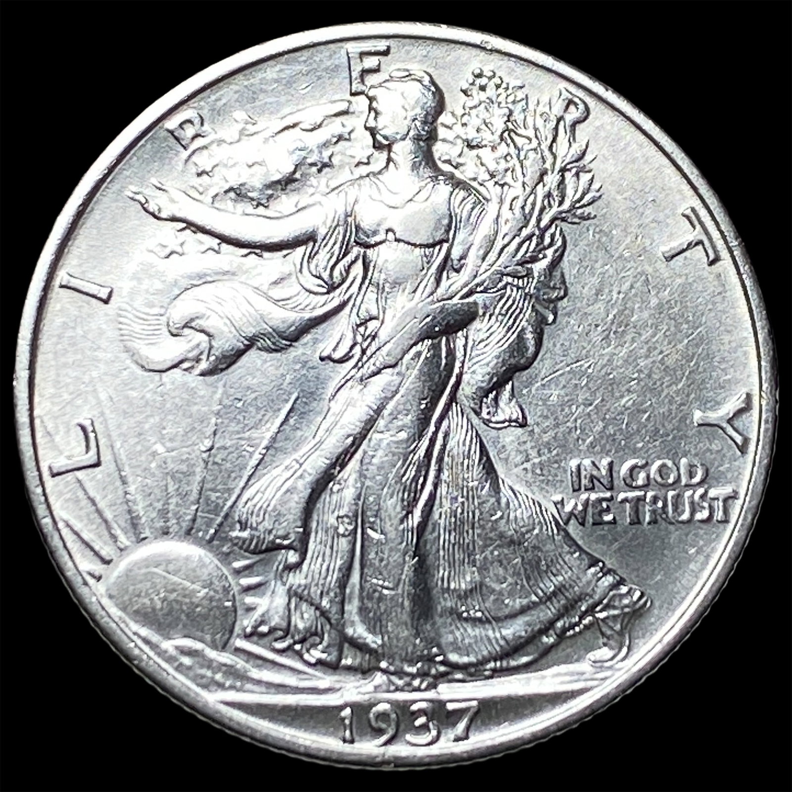 1937-S Walking Liberty Half Dollar CLOSELY UNCIRCULATED: 1937-S Walking Liberty Half Dollar CLOSELY UNCIRCULATED