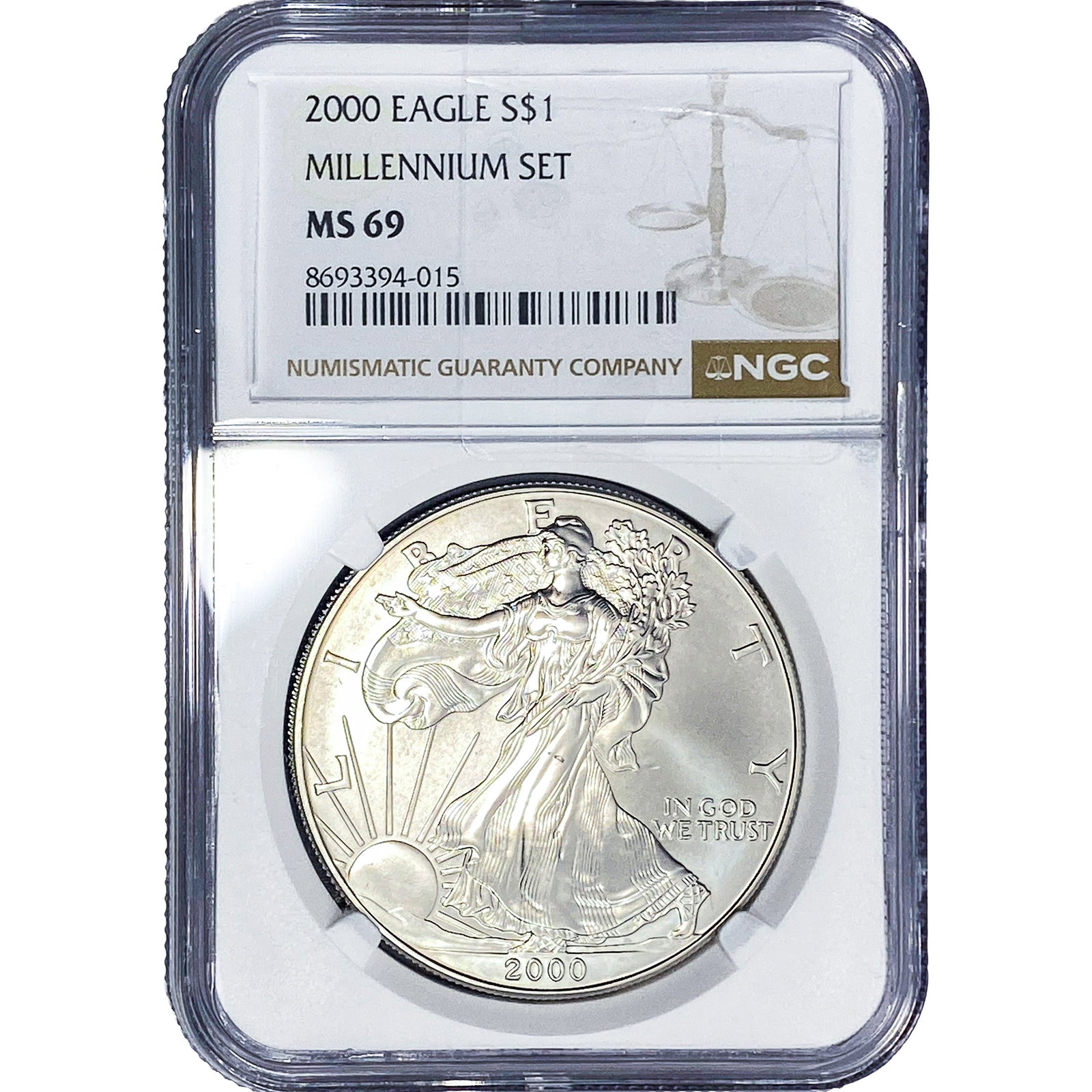 2000 Silver Eagle NGC MS69: 2000 Silver Eagle NGC MS69