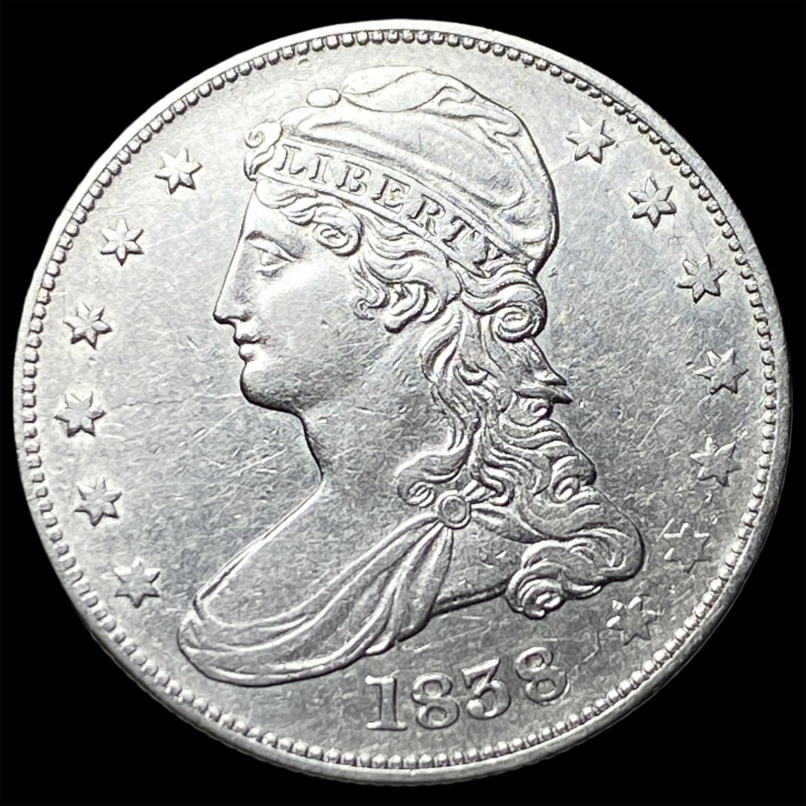 1838 Capped Bust Half Dollar CLOSELY UNCIRCULATED (1 of 2)