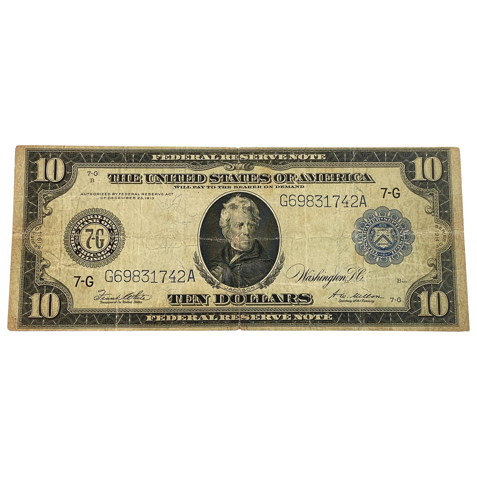 1914 $10 Reserve Note Blue Seal Chicago (1 of 2)