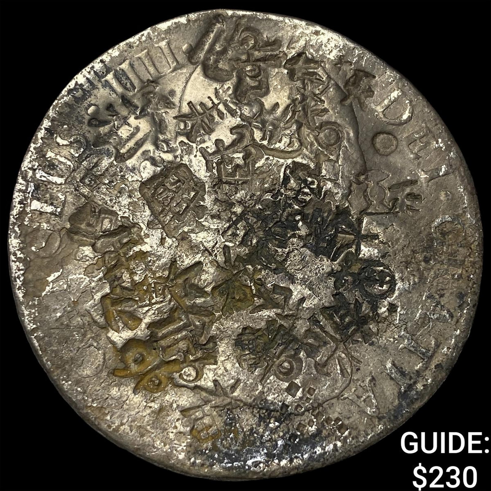 Colonial Spain Silver 8 Reales Punchmarked NEARLY UNCIRCULATED: Colonial Spain Silver 8 Reales Punchmarked NEARLY UNCIRCULATED