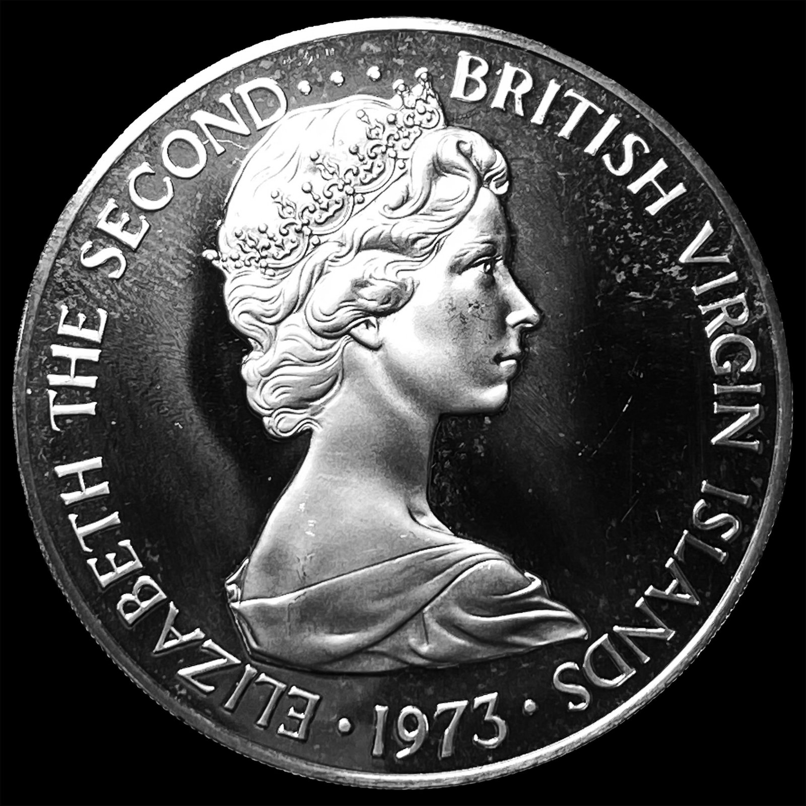 1973 British Virgin Islands Silver $1 GEM PROOF: 1973 British Virgin Islands Silver $1 GEM PROOF