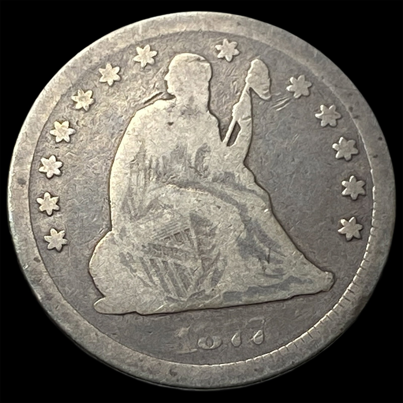 1877-CC Silver Seated Liberty Quarter NICELY CIRCULATED: 1877-CC Silver Seated Liberty Quarter NICELY CIRCULATED