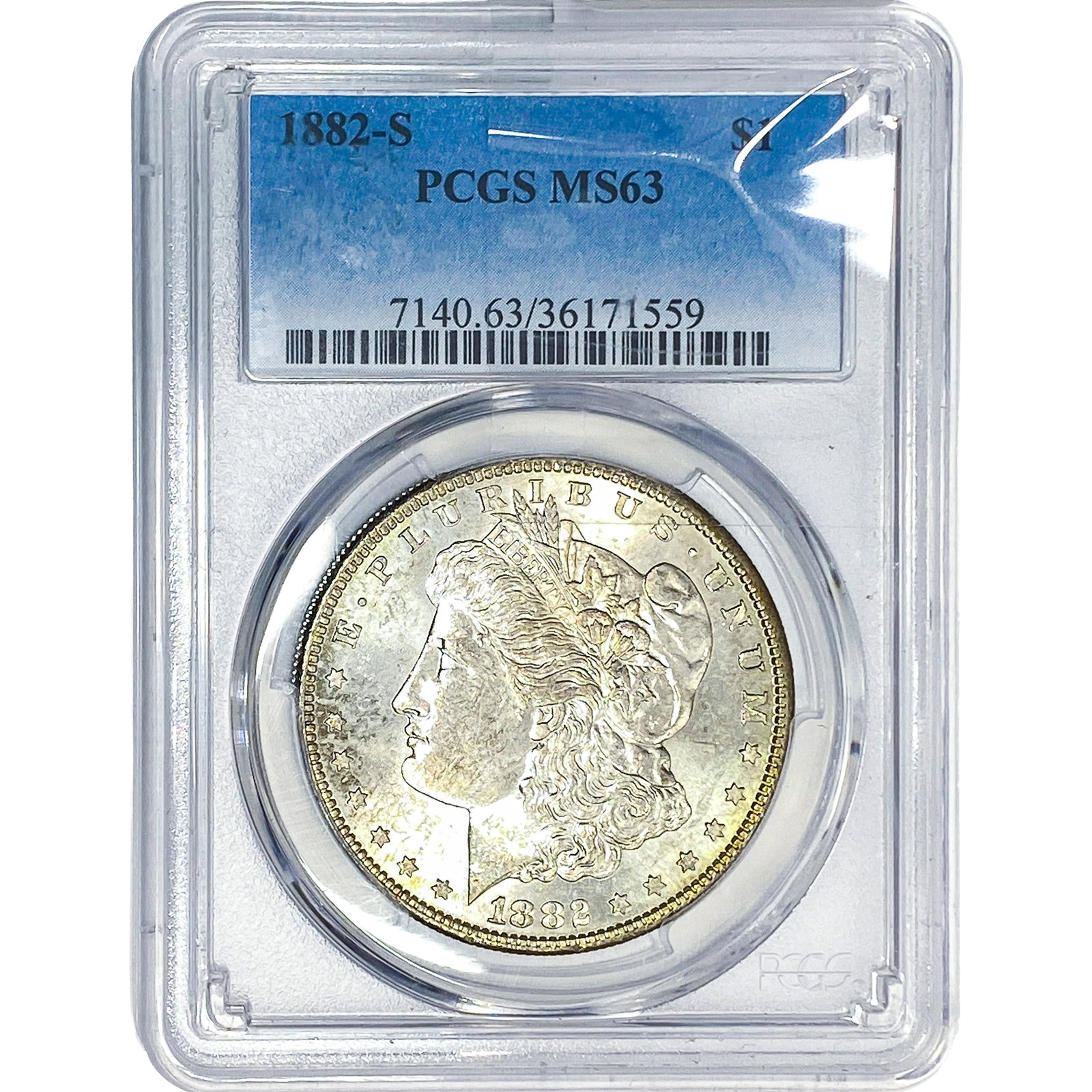 1882-S Morgan Silver Dollar PCGS MS63: 1882-S Morgan Silver Dollar PCGS MS63